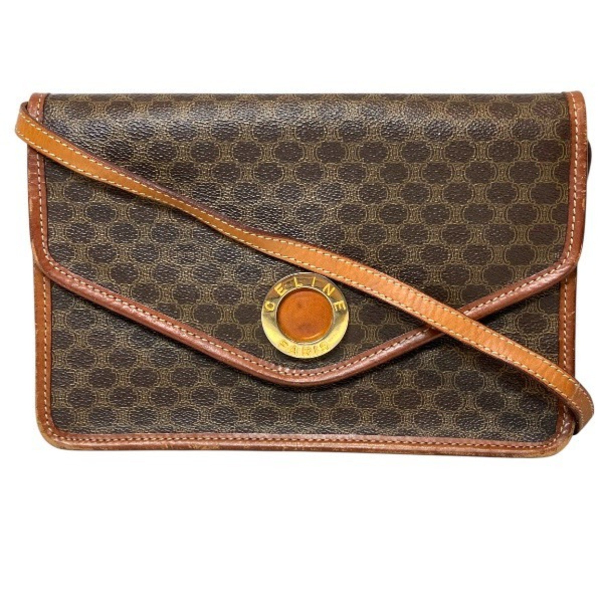 Celine Brown Leather Shoulder Bag (Pre-Owned)
