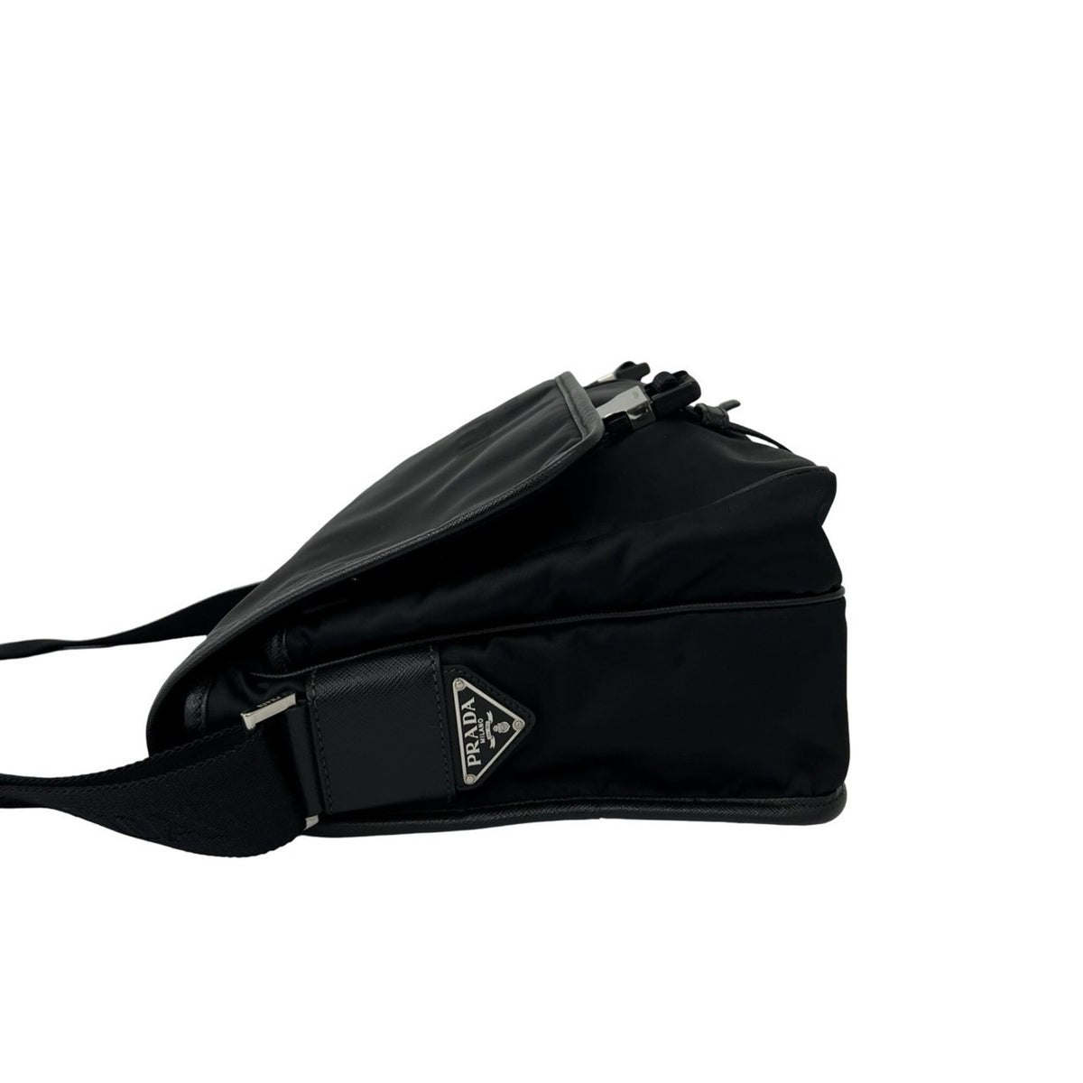 Prada Black Nylon Leather Shoulder Bag (Pre-Owned)