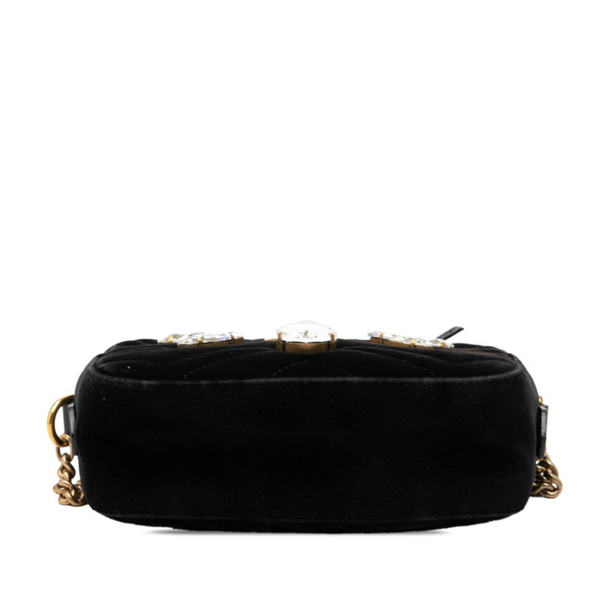Gucci Black Velvet Leather Shoulder Bag (Pre-Owned)