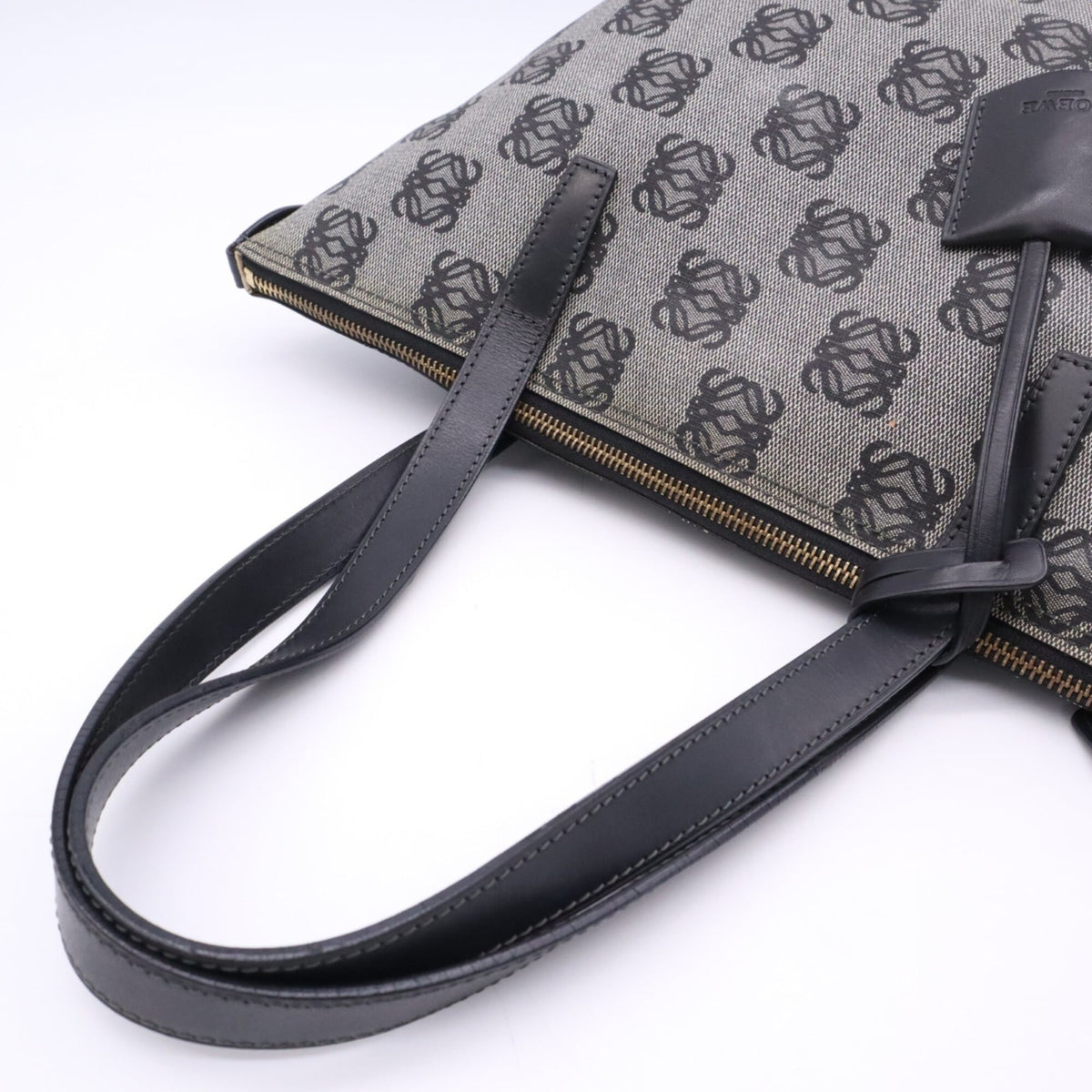 Loewe Dark Navy Leather Pvc Tote Bag (Pre-Owned)
