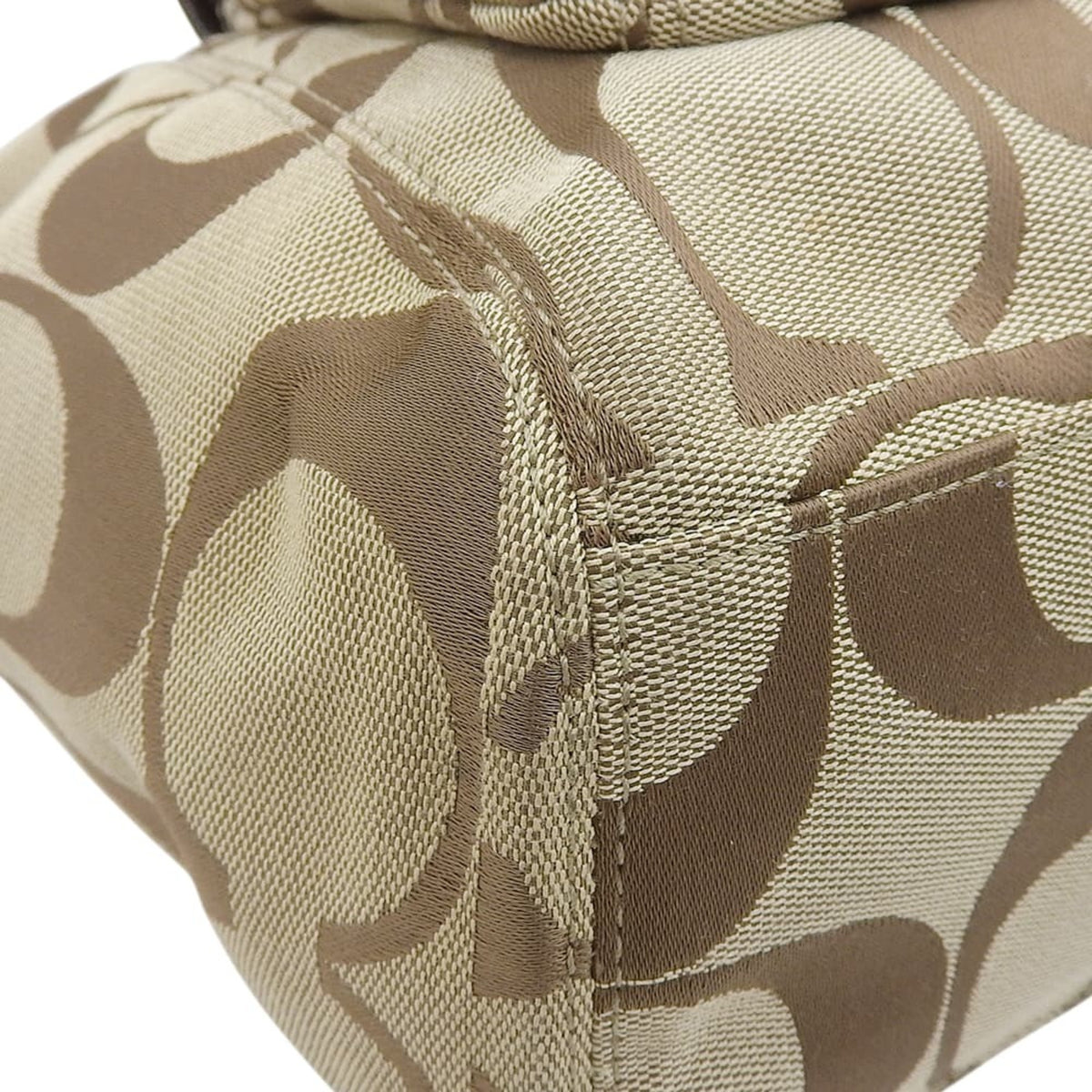 Coach Beige Brown Canvas Tote Bag (Pre-Owned)
