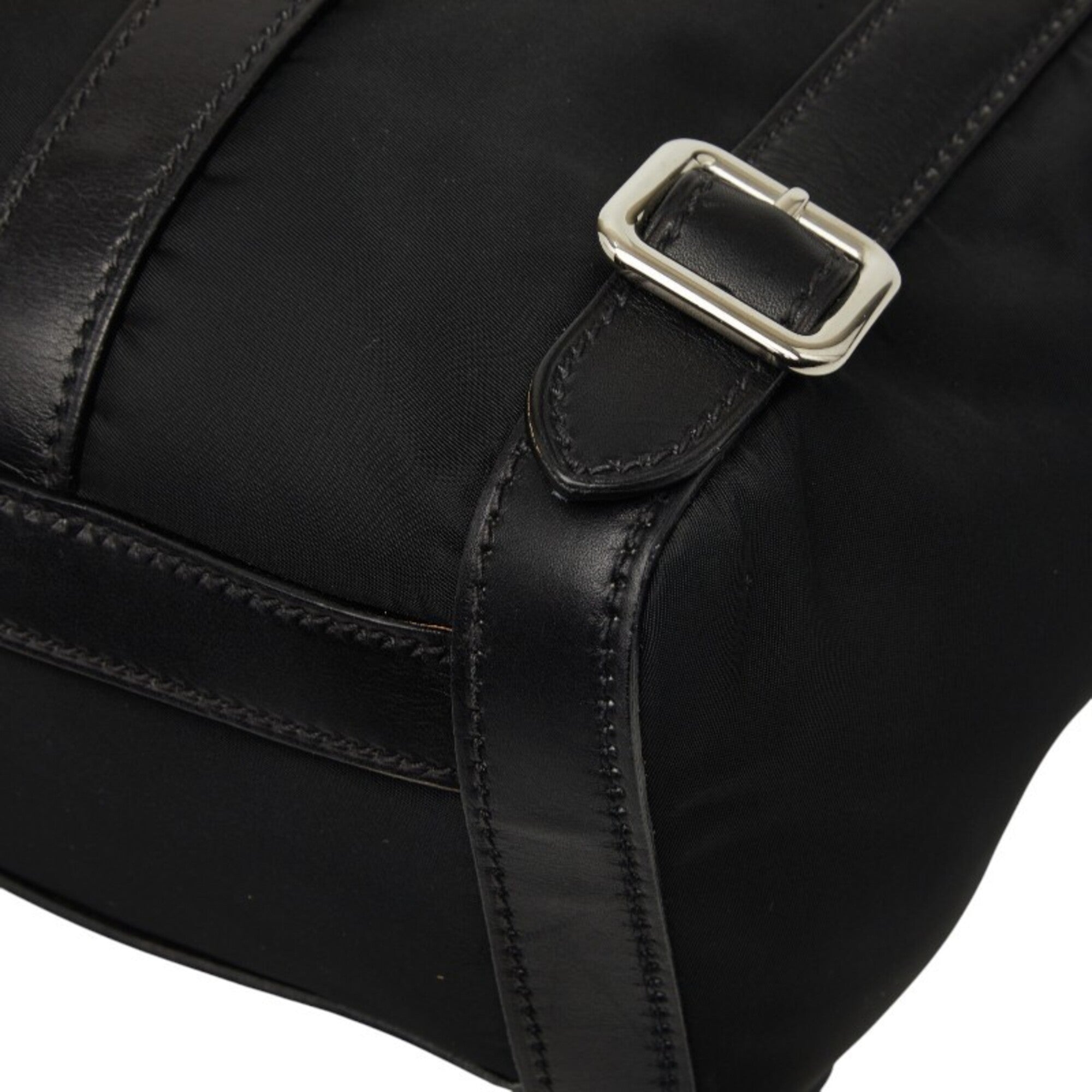 Prada Black Nylon Leather Shoulder Bag (Pre-Owned)