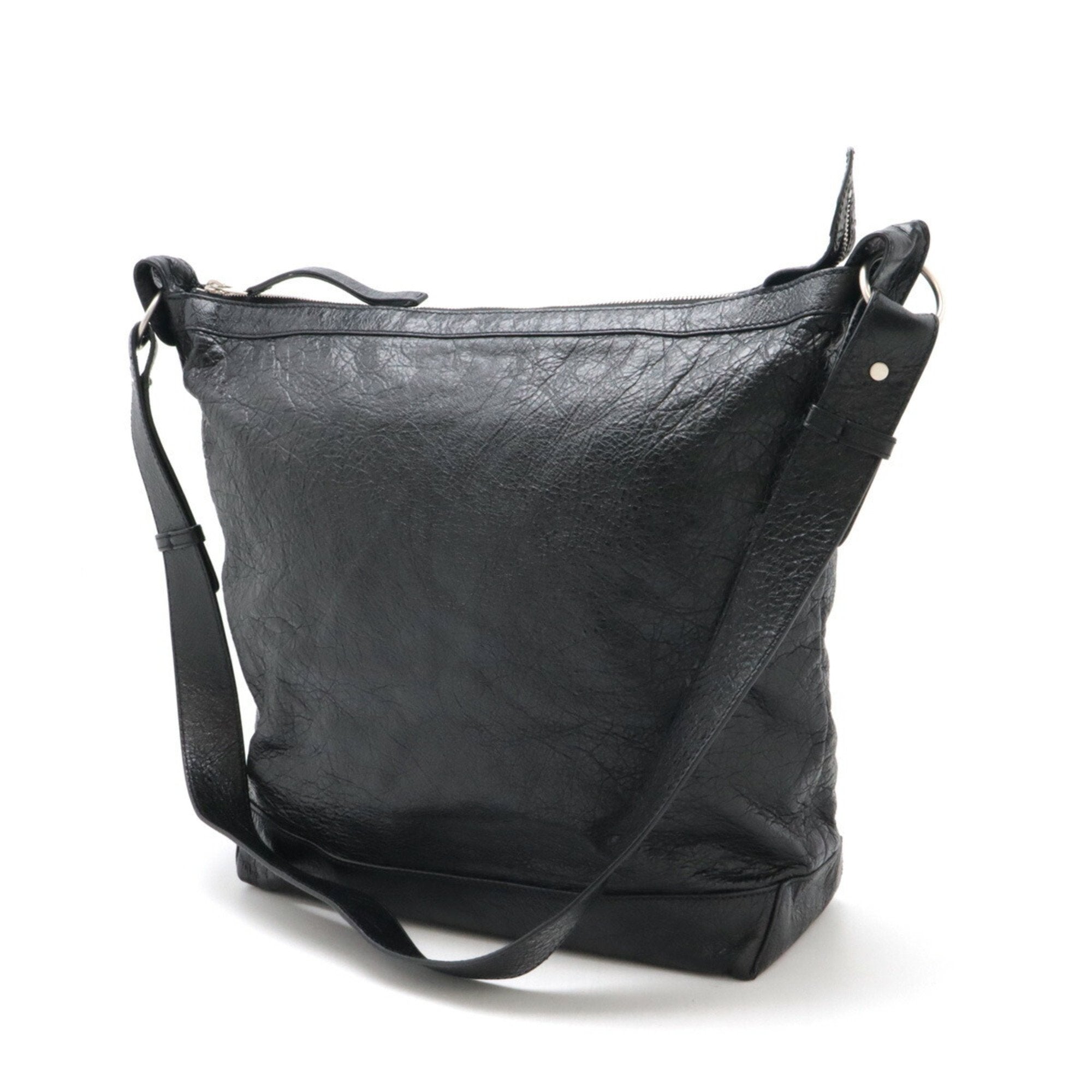Balenciaga Black Leather Shoulder Bag (Pre-Owned)