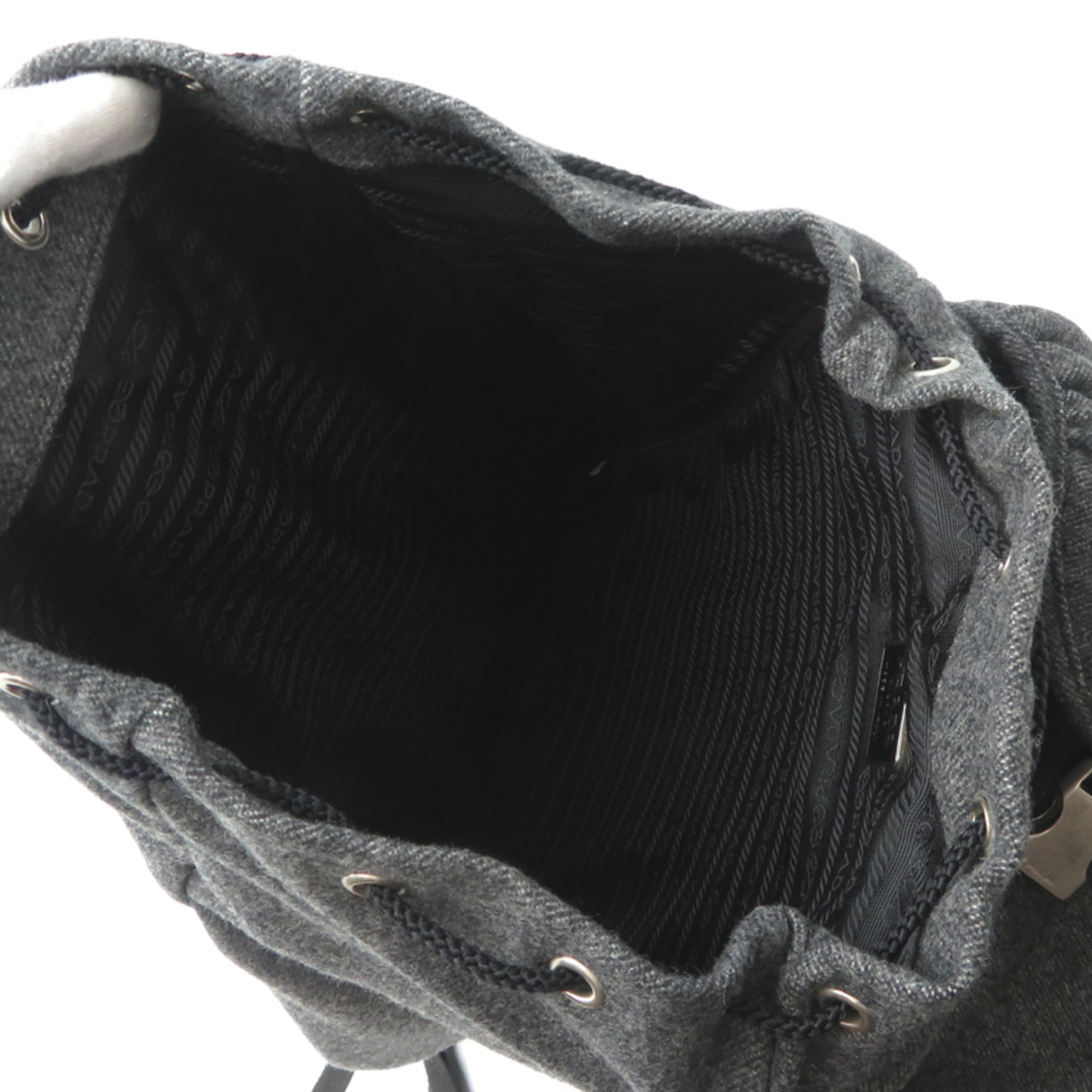 Prada Gray Wool Backpack (Pre-Owned)