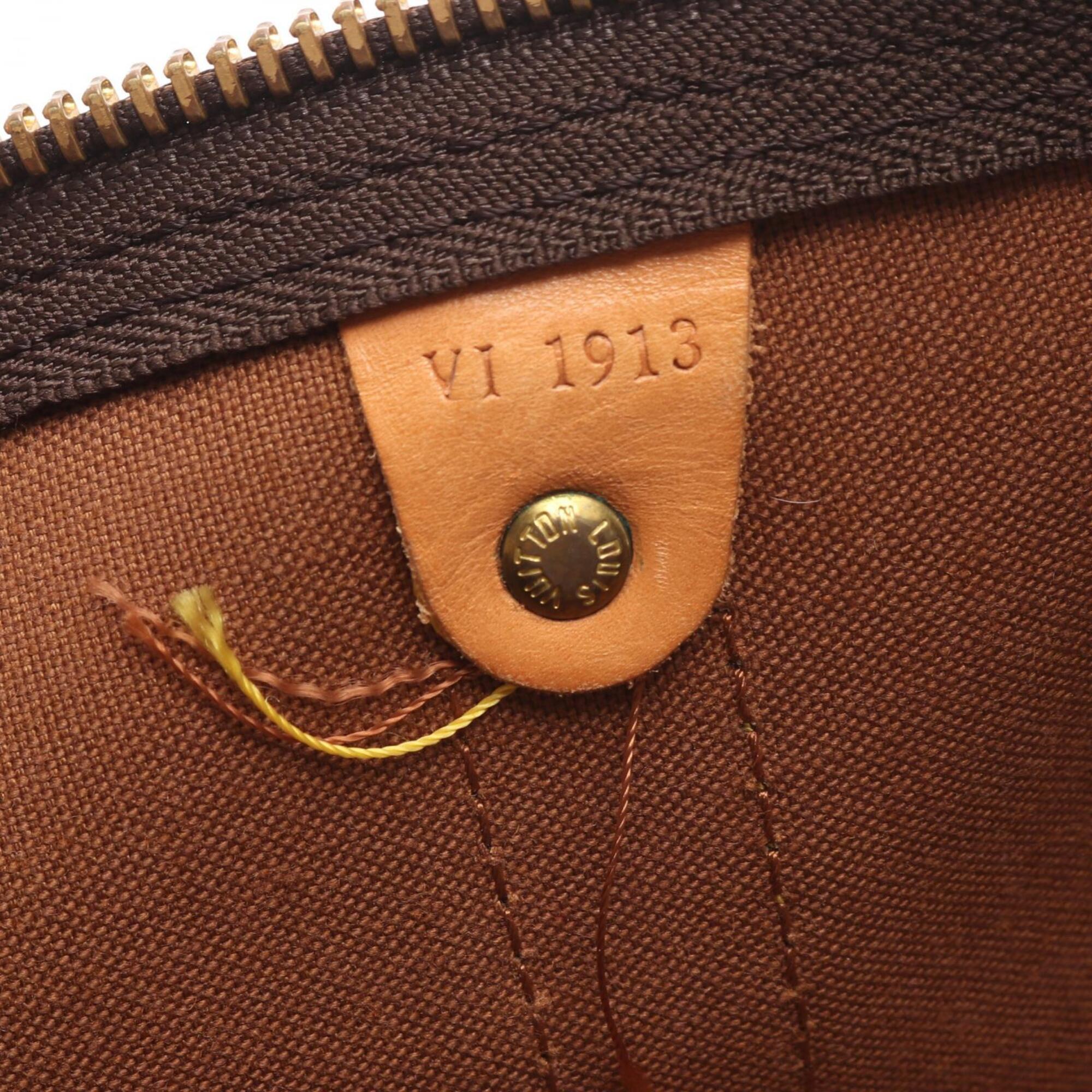 Louis Vuitton Brown Monogram Coated Canvas Leather Boston Bag Handbag (Pre-Owned)