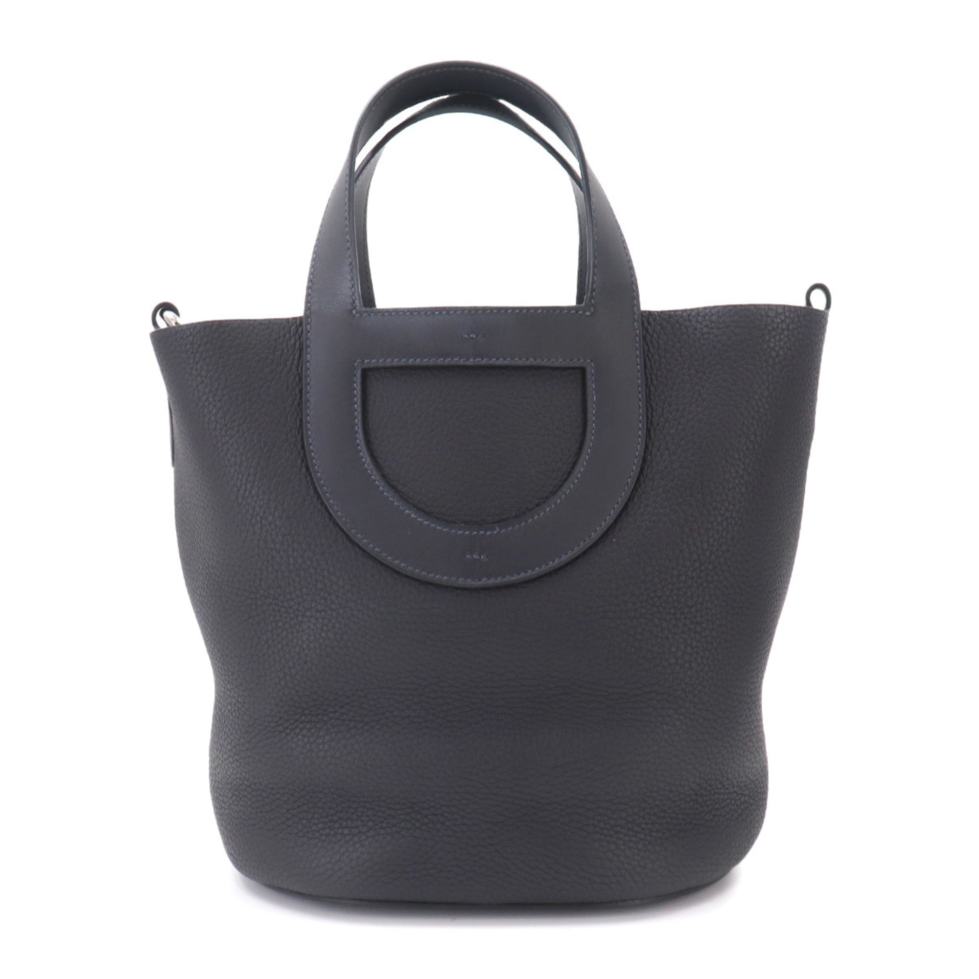 Hermes Silver Taurillon Clemence Leather Swift Leather Handbag (Pre-Owned)