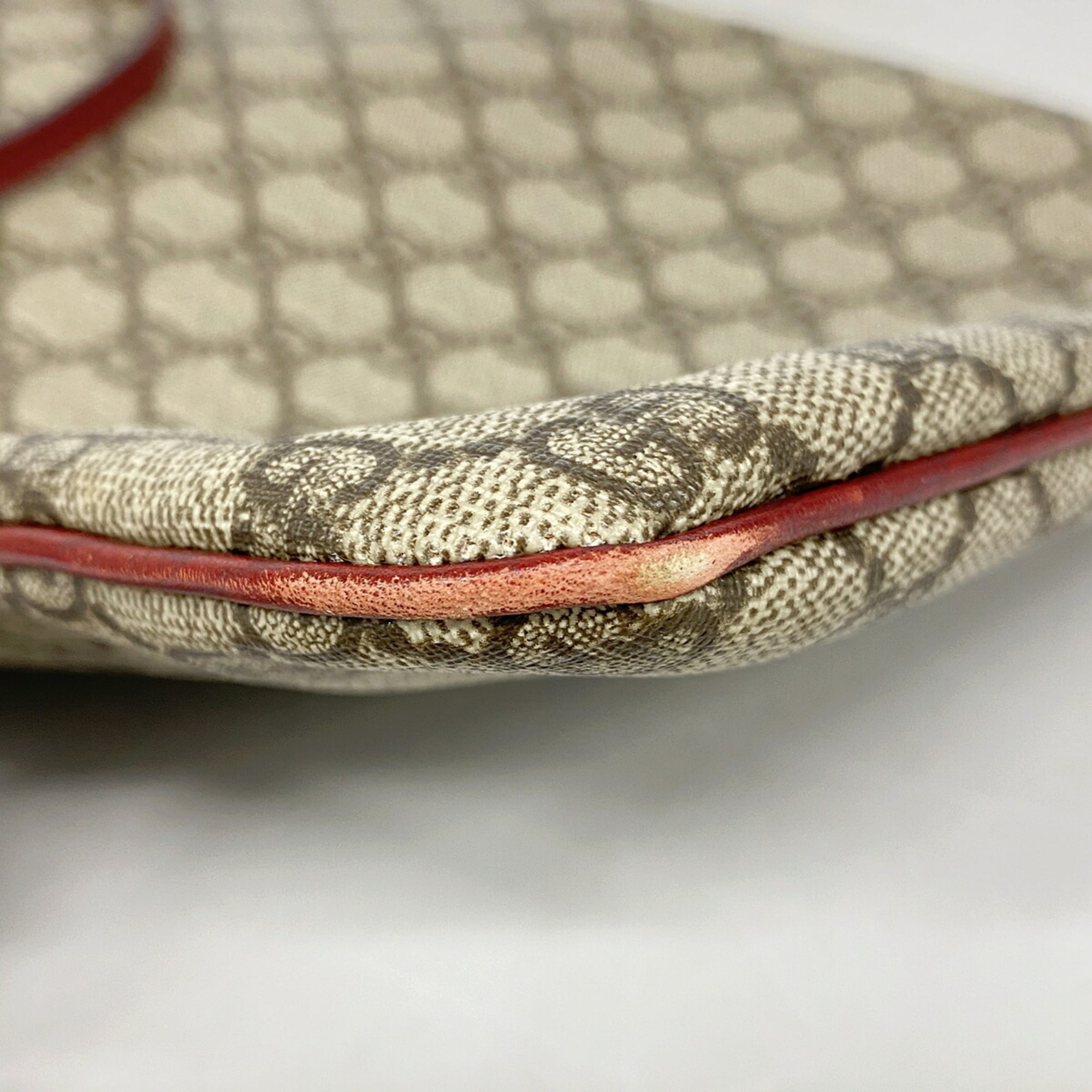 Gucci Brown Red Color Pvc Tote Bag (Pre-Owned)