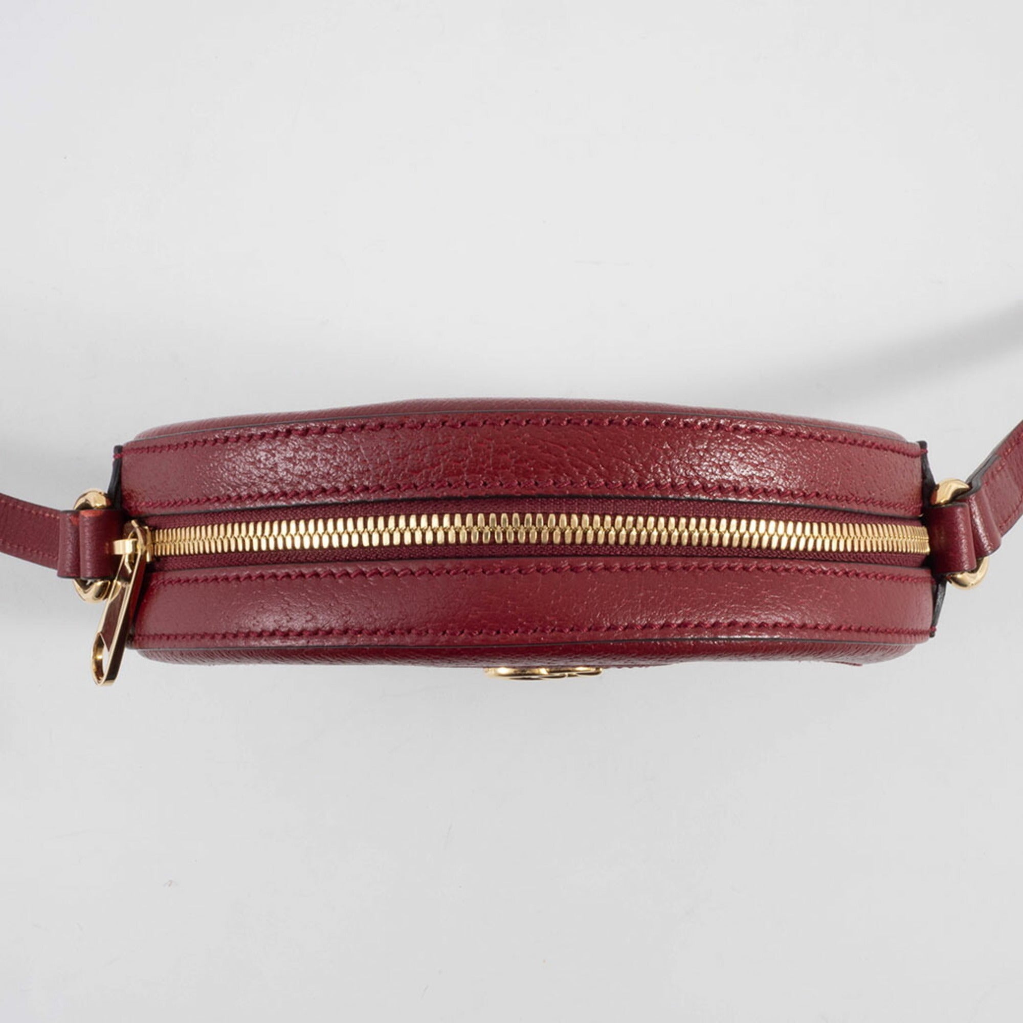 Gucci Beige Red Color Gg Supreme Leather Shoulder Bag (Pre-Owned)