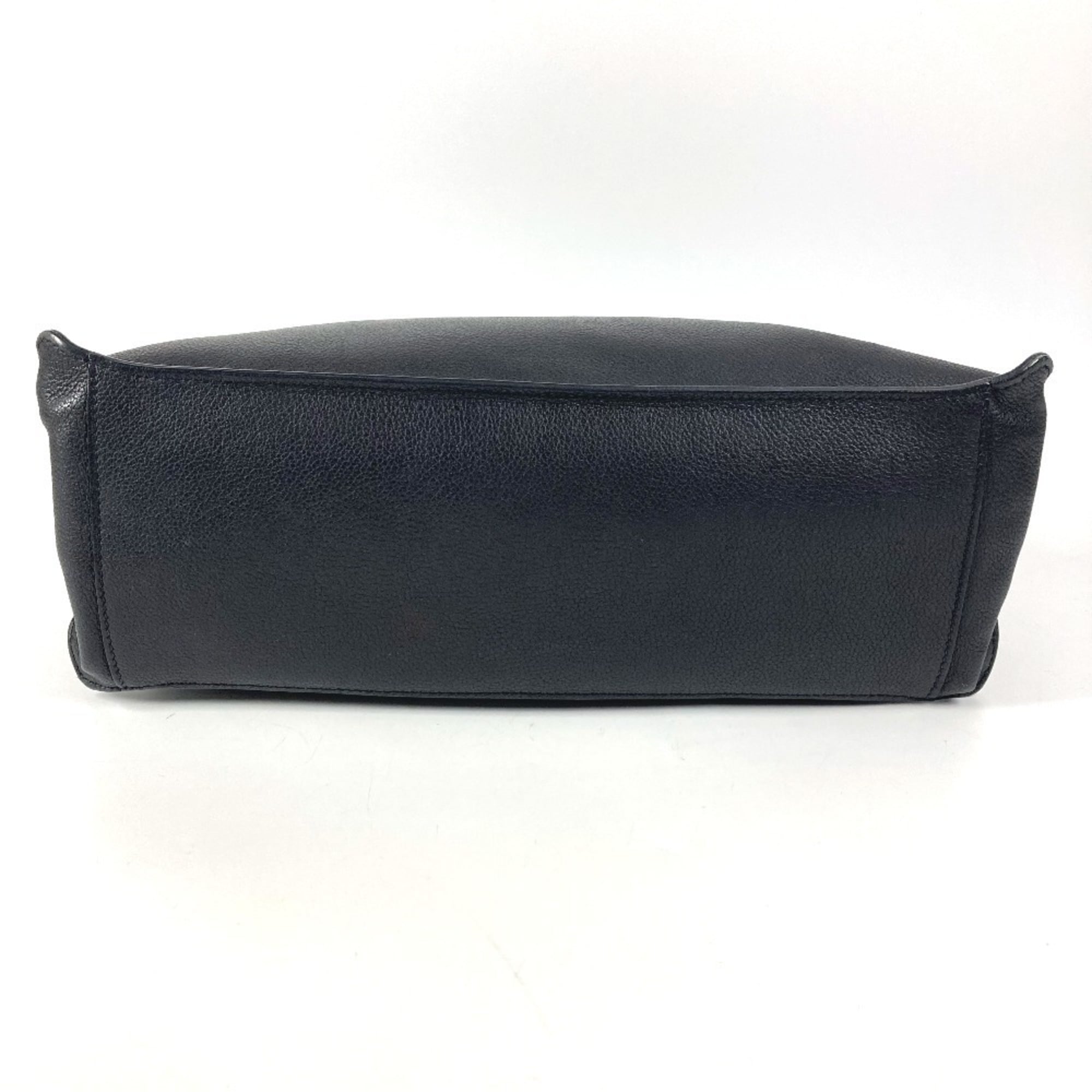 Hermes Black Leather Handbag Tote Bag (Pre-Owned)