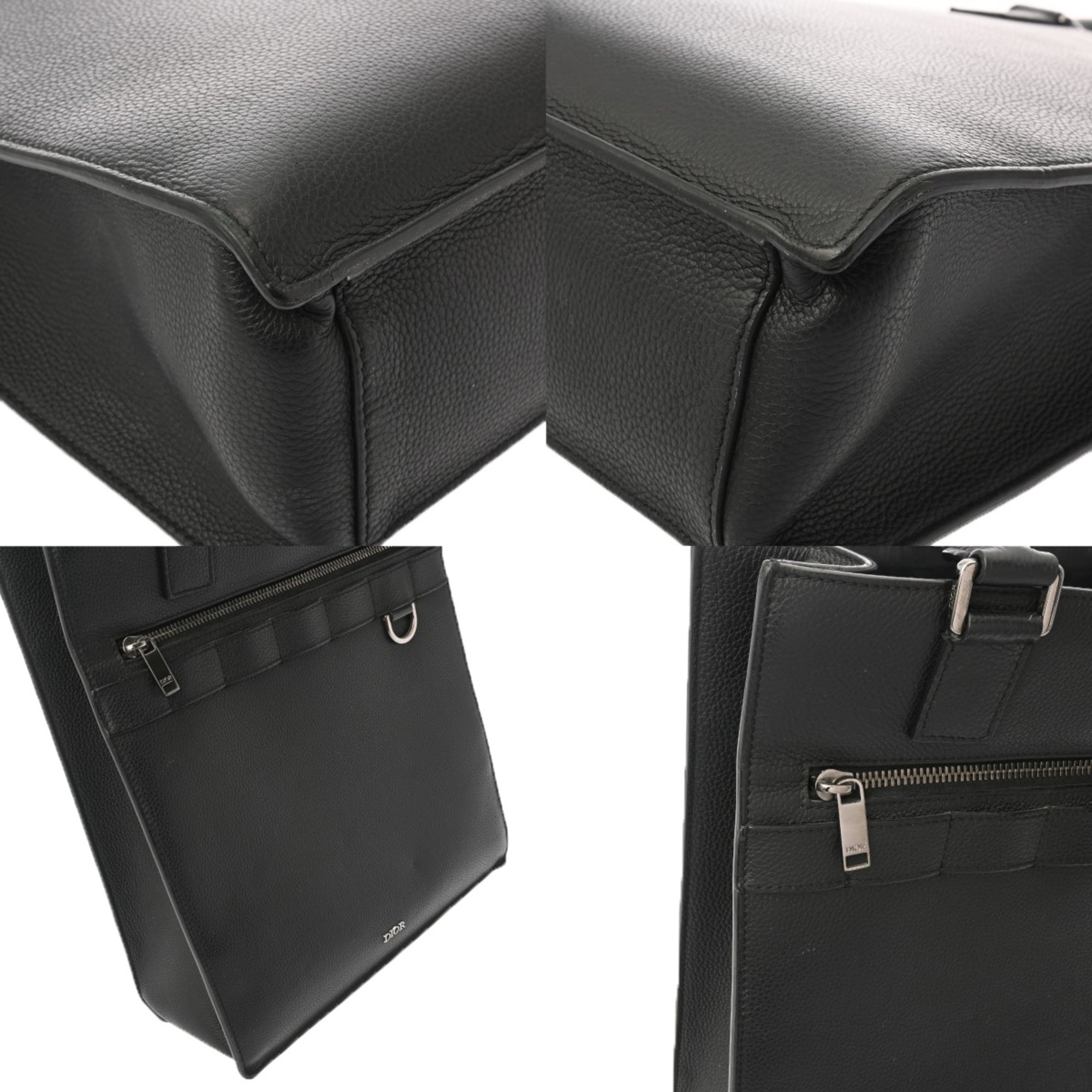 Dior Homme Black Leather Tote Bag (Pre-Owned)