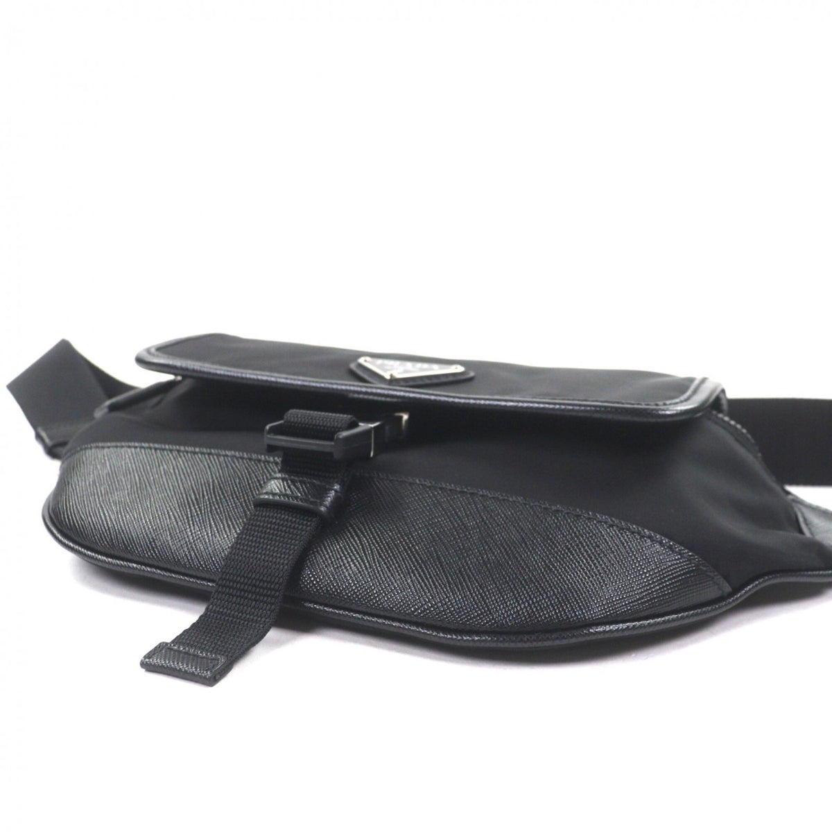 Prada Black Nylon Leather Sling Bag (Pre-Owned)