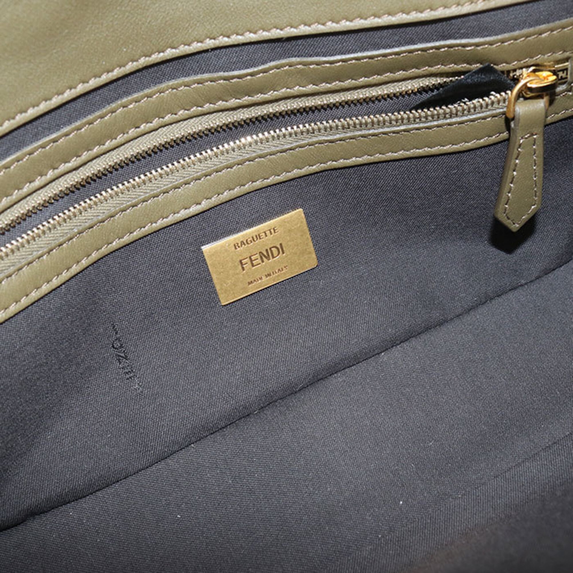 Fendi Khaki Leather Handbag (Pre-Owned)