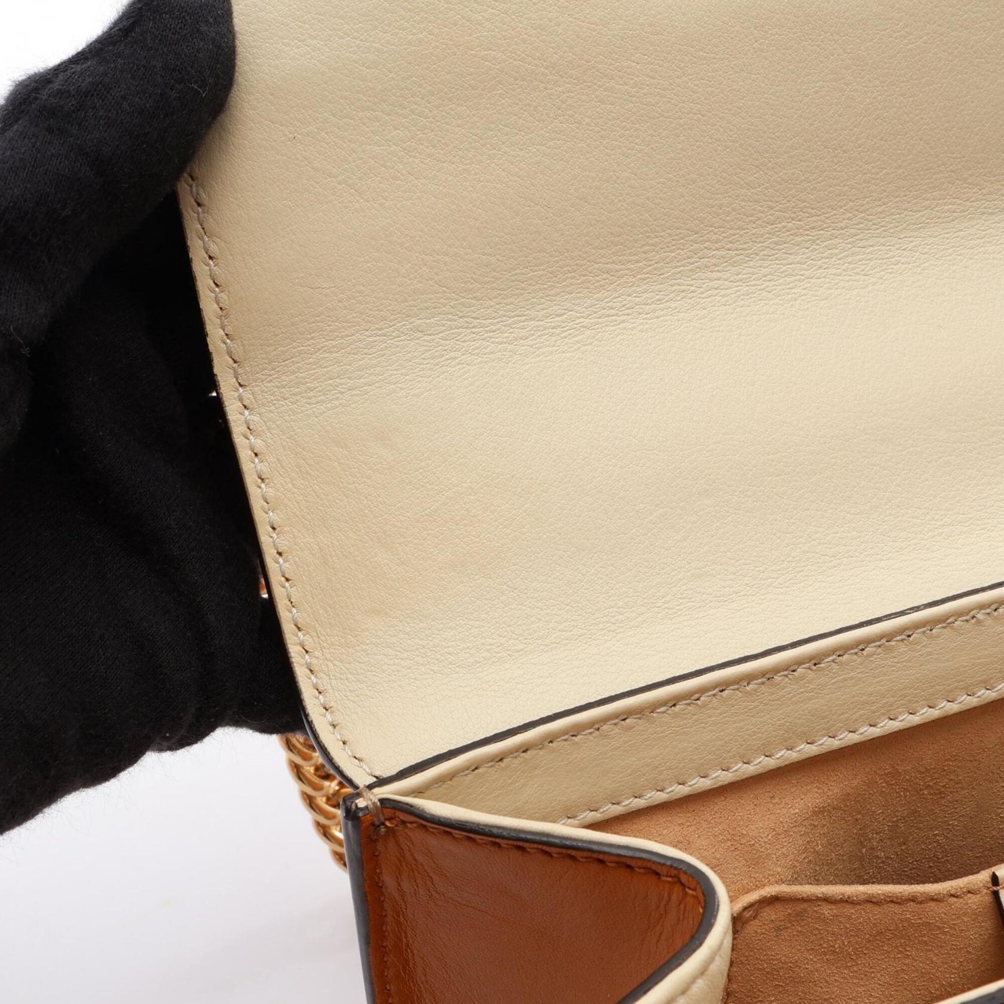 Gucci Beige Brown Ivory Pvc Leather Handbag Shoulder Bag (Pre-Owned)
