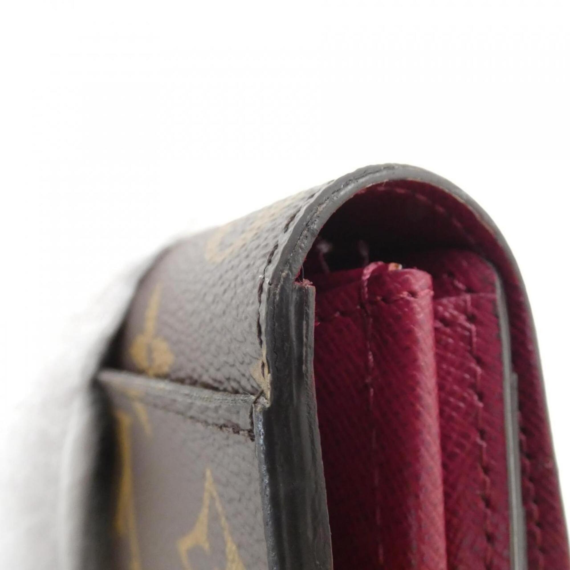 Louis Vuitton Fuchsia Marron Coated Canvas Long Wallet (Bi-Fold) (Pre-Owned)
