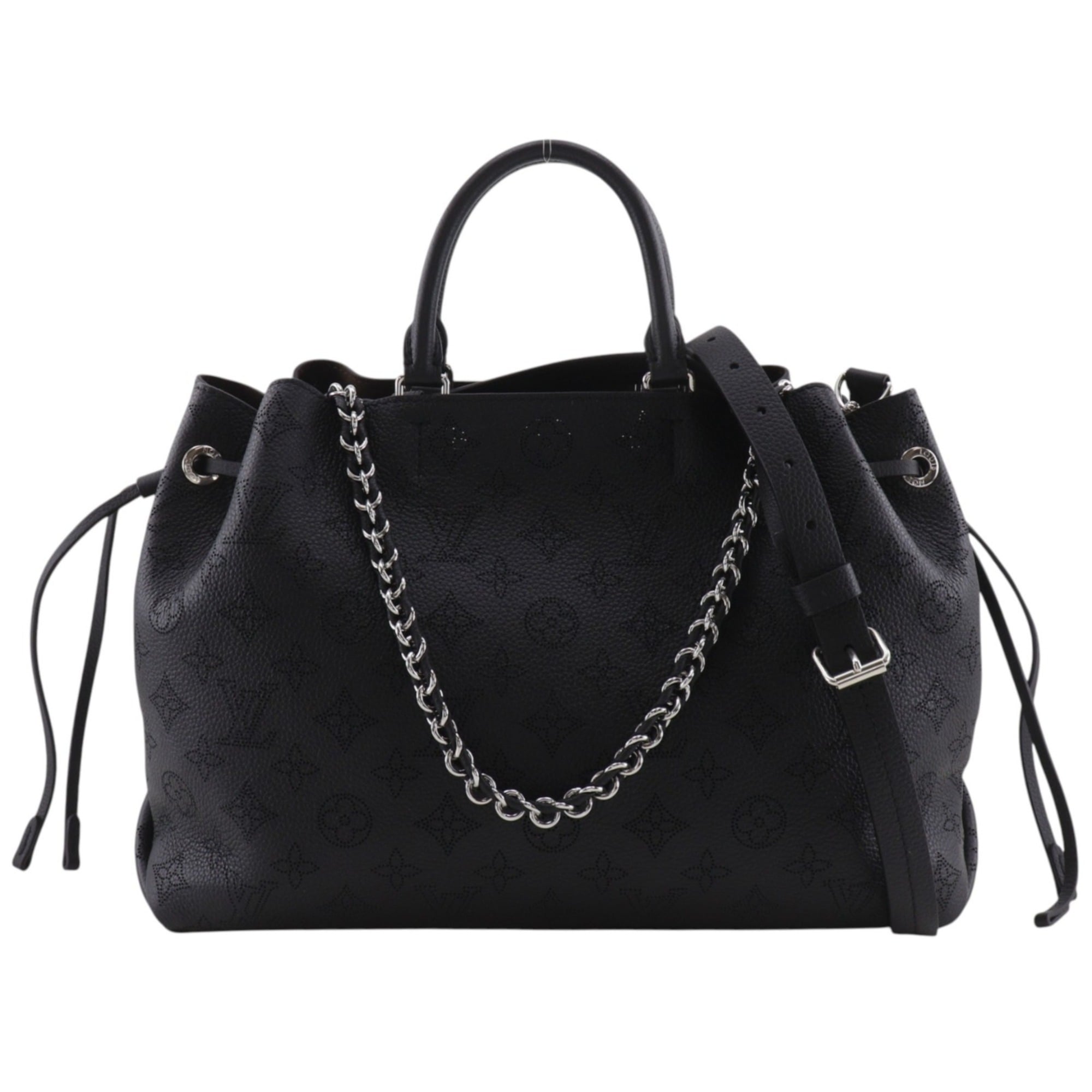 Louis Vuitton Black Noir Monogram Mahina Leather Handbag (Pre-Owned)