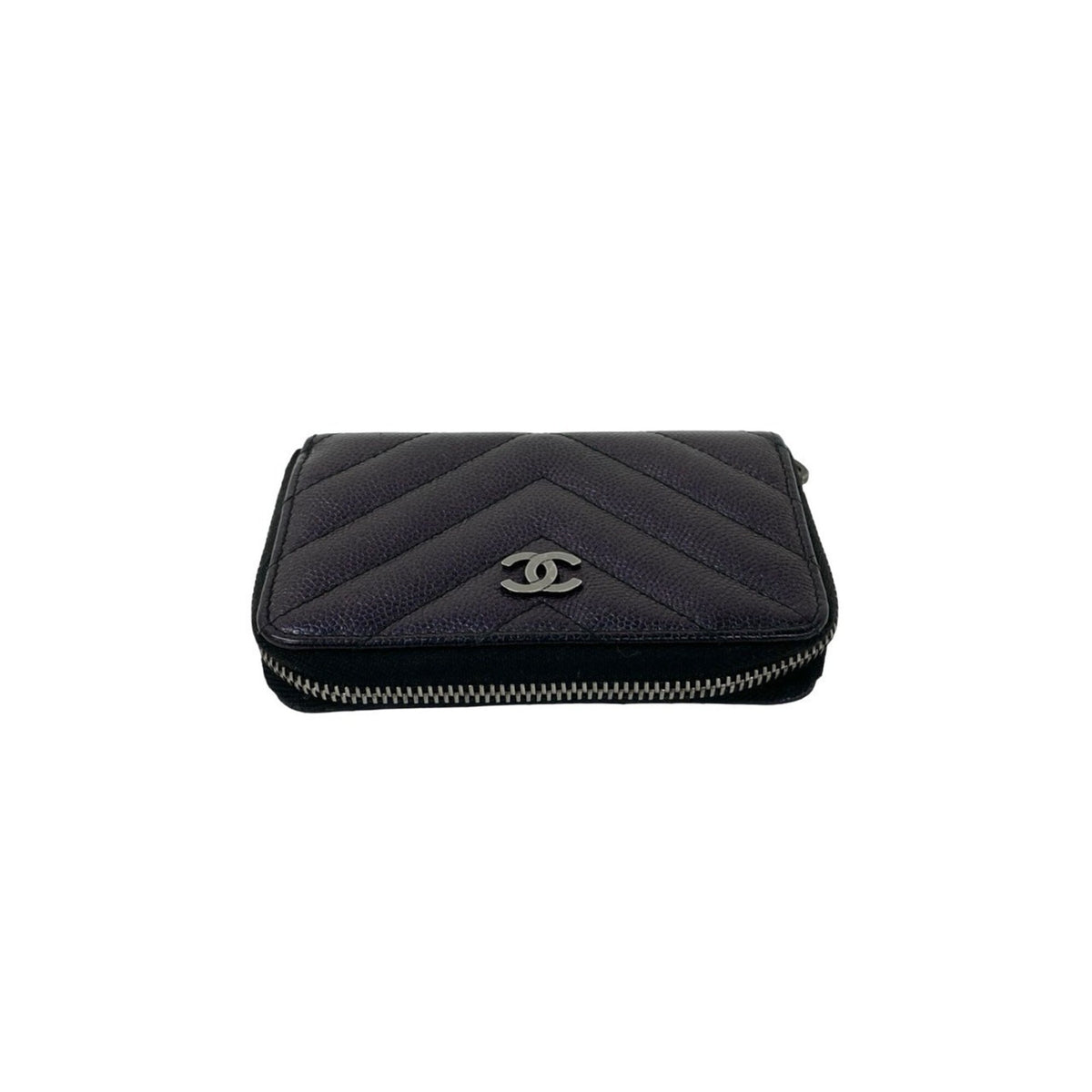 Chanel Black Grained Calfskin Coin Purse/Coin Case (Pre-Owned)