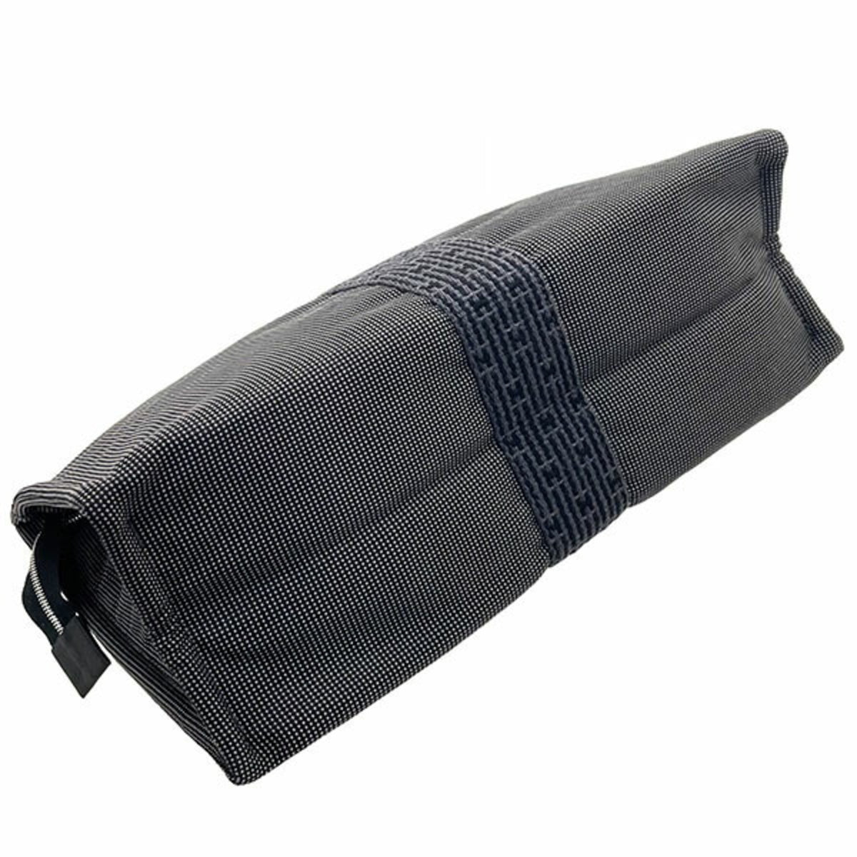 Hermes Gray Nylon Canvas Pouch (Pre-Owned)