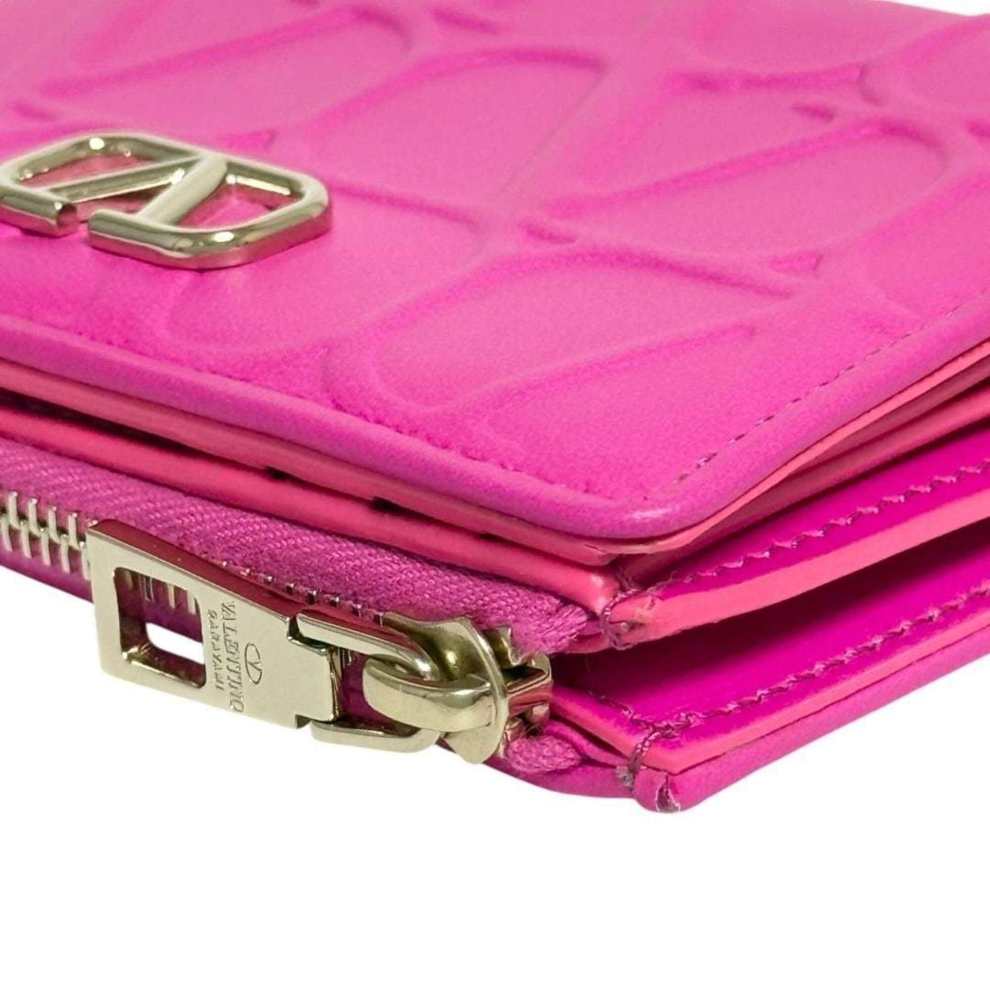Valentino Pink Leather Coin Purse/Coin Case (Pre-Owned)