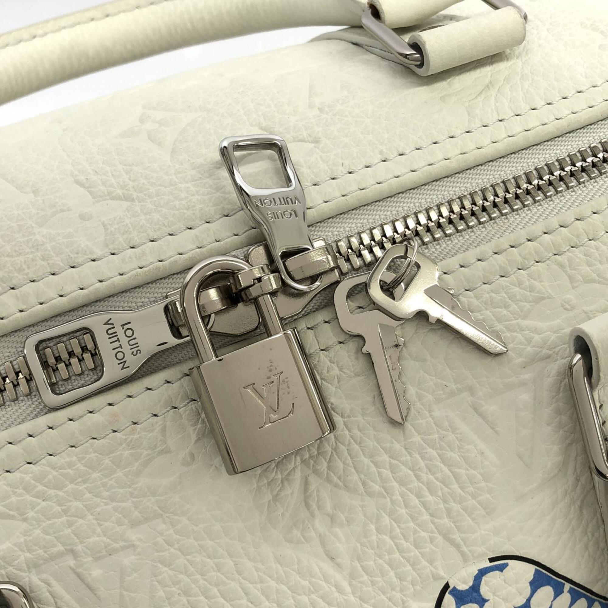 Louis Vuitton Taurillon Blanc Leather Boston Bag (Pre-Owned)