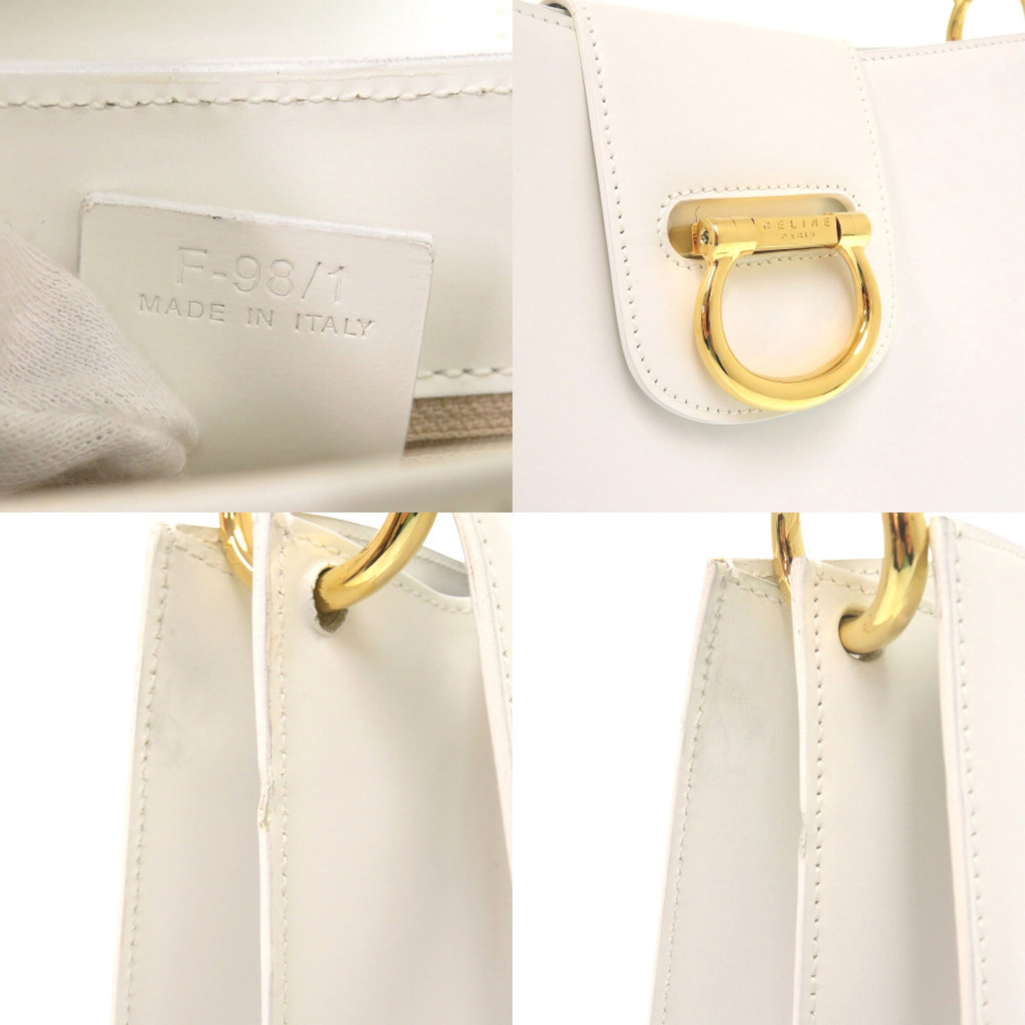 Celine White Leather Handbag (Pre-Owned)