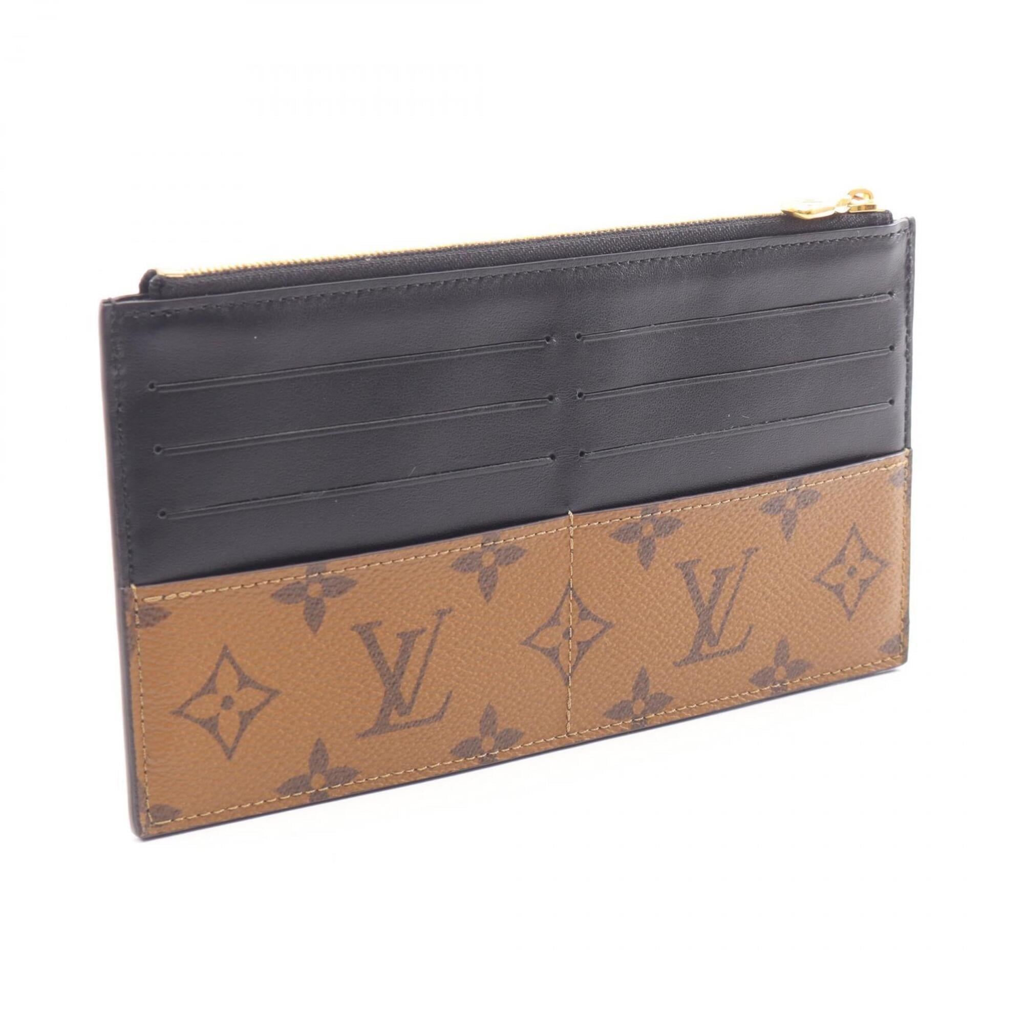 Louis Vuitton Black Brown Leather Pvc Pouch (Pre-Owned)