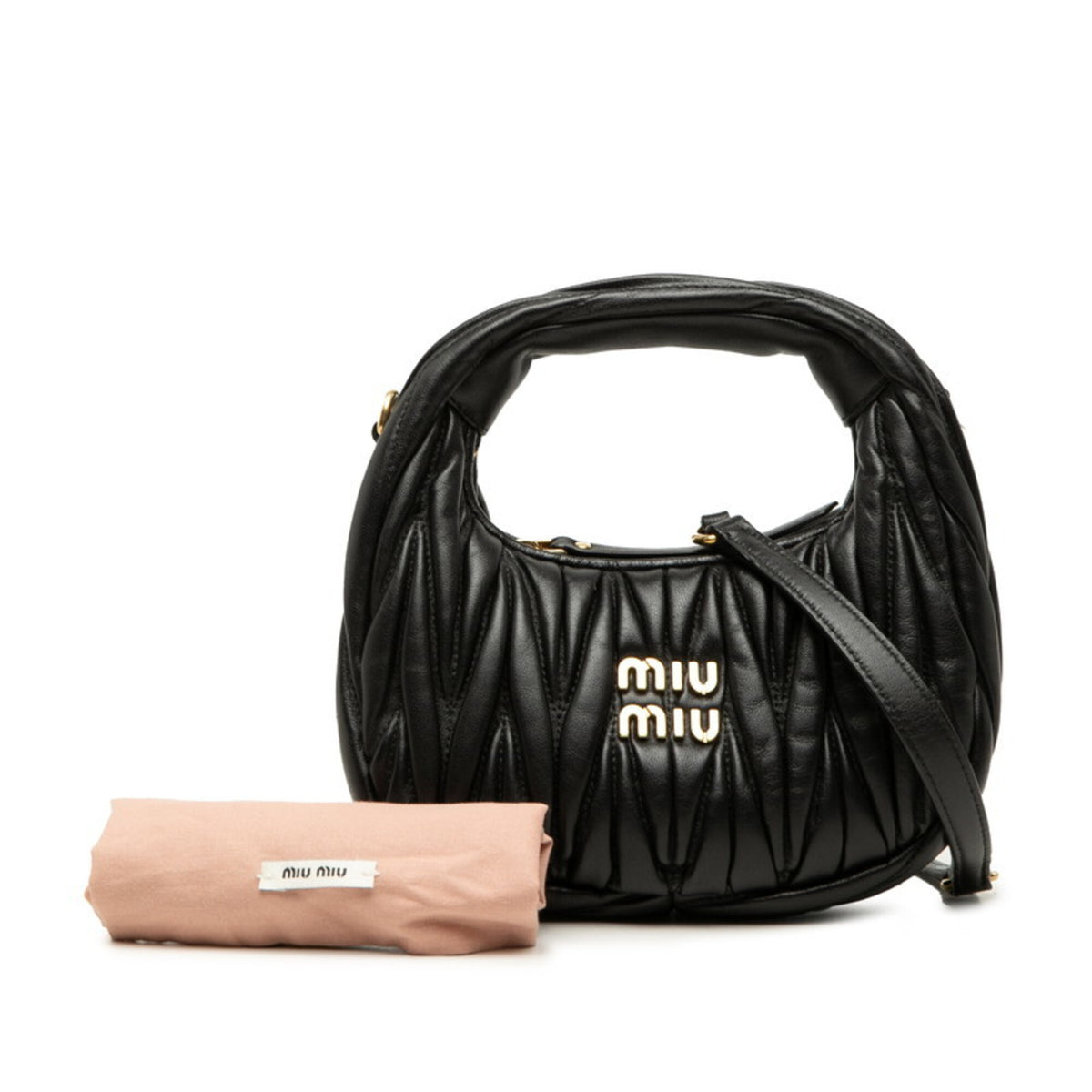 Miu Miu Black Leather Handbag Shoulder Bag (Pre-Owned)