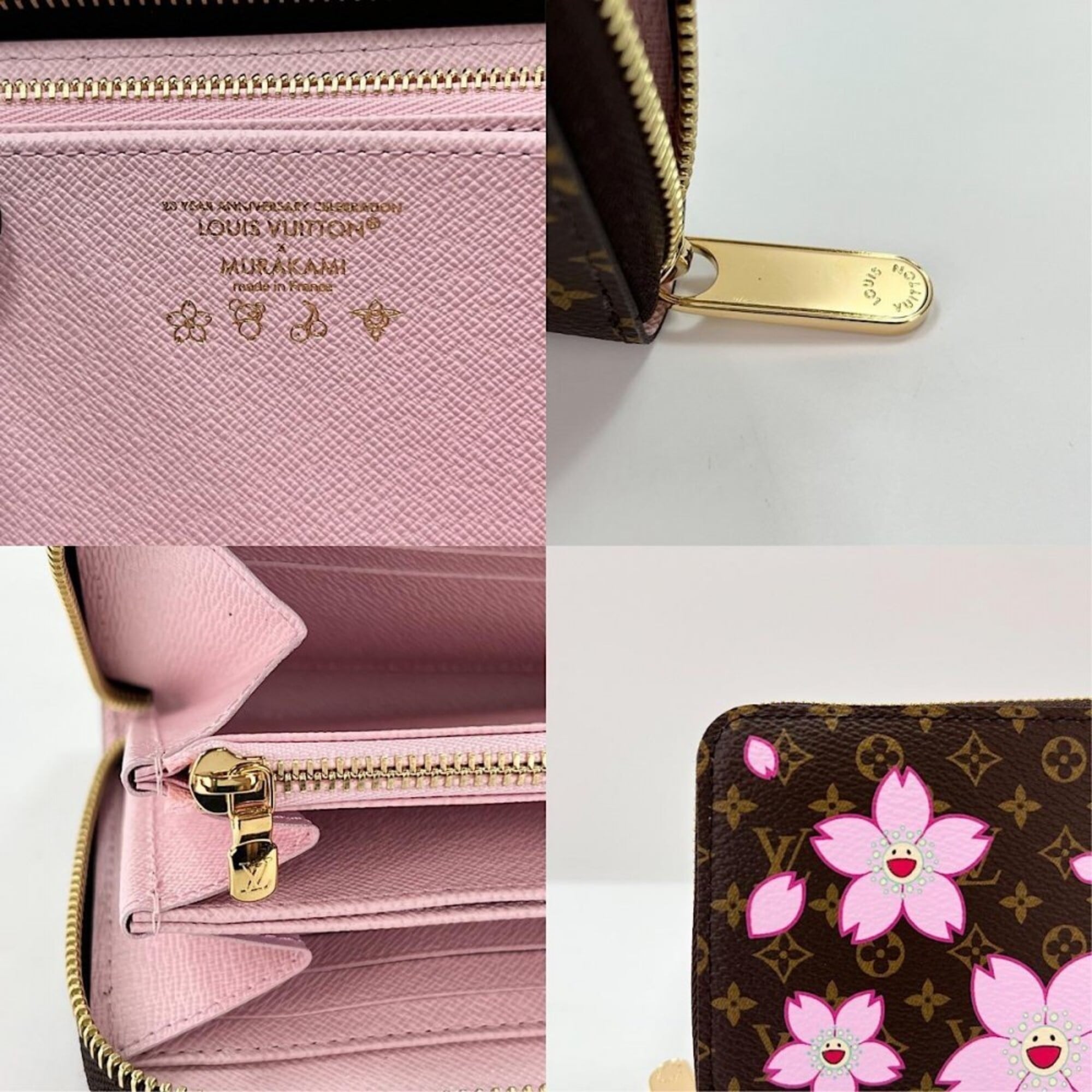 Louis Vuitton Brown Pink Monogram Canvas Long Wallet (Bi-Fold) (Pre-Owned)