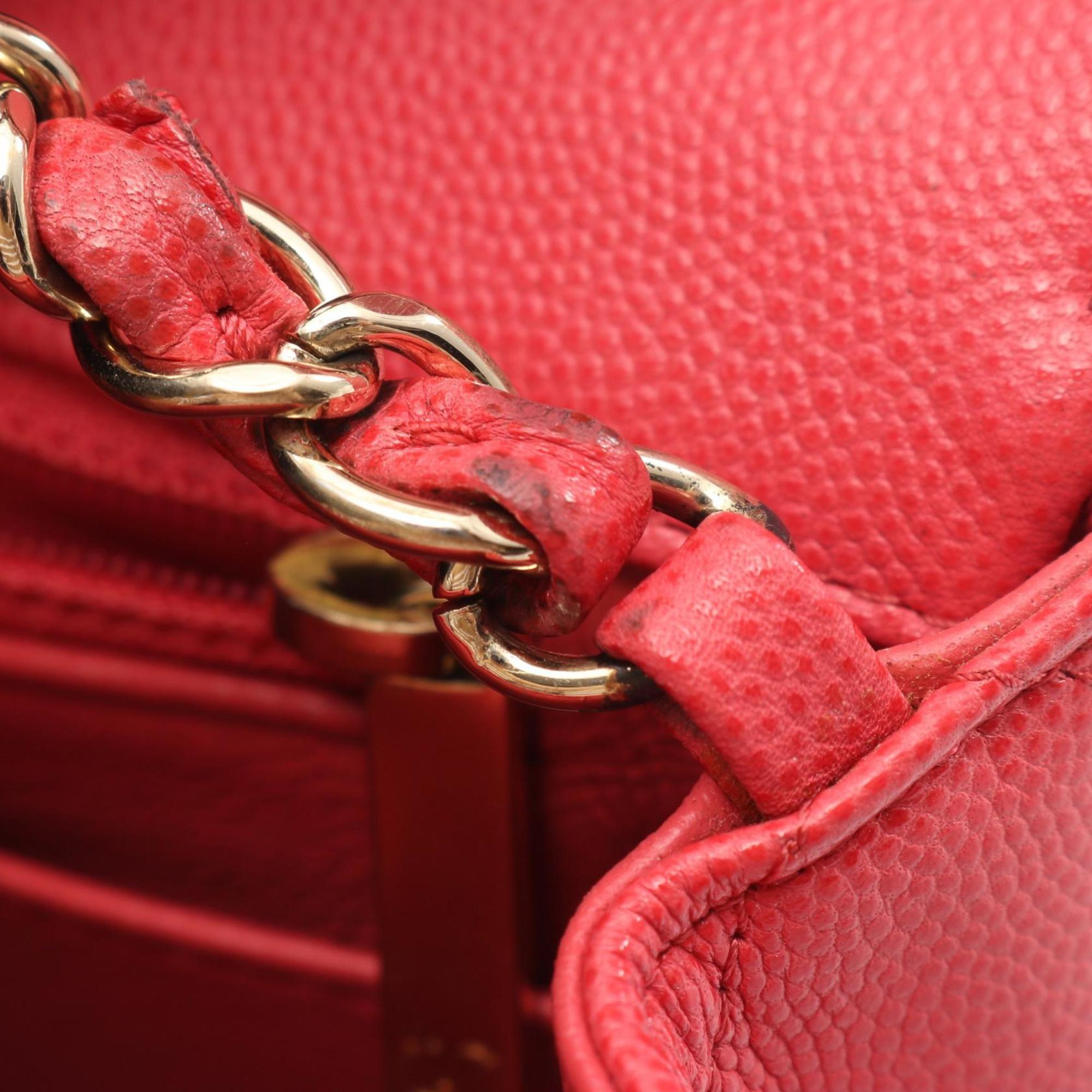 Chanel Pink Leather Handbag Shoulder Bag (Pre-Owned)