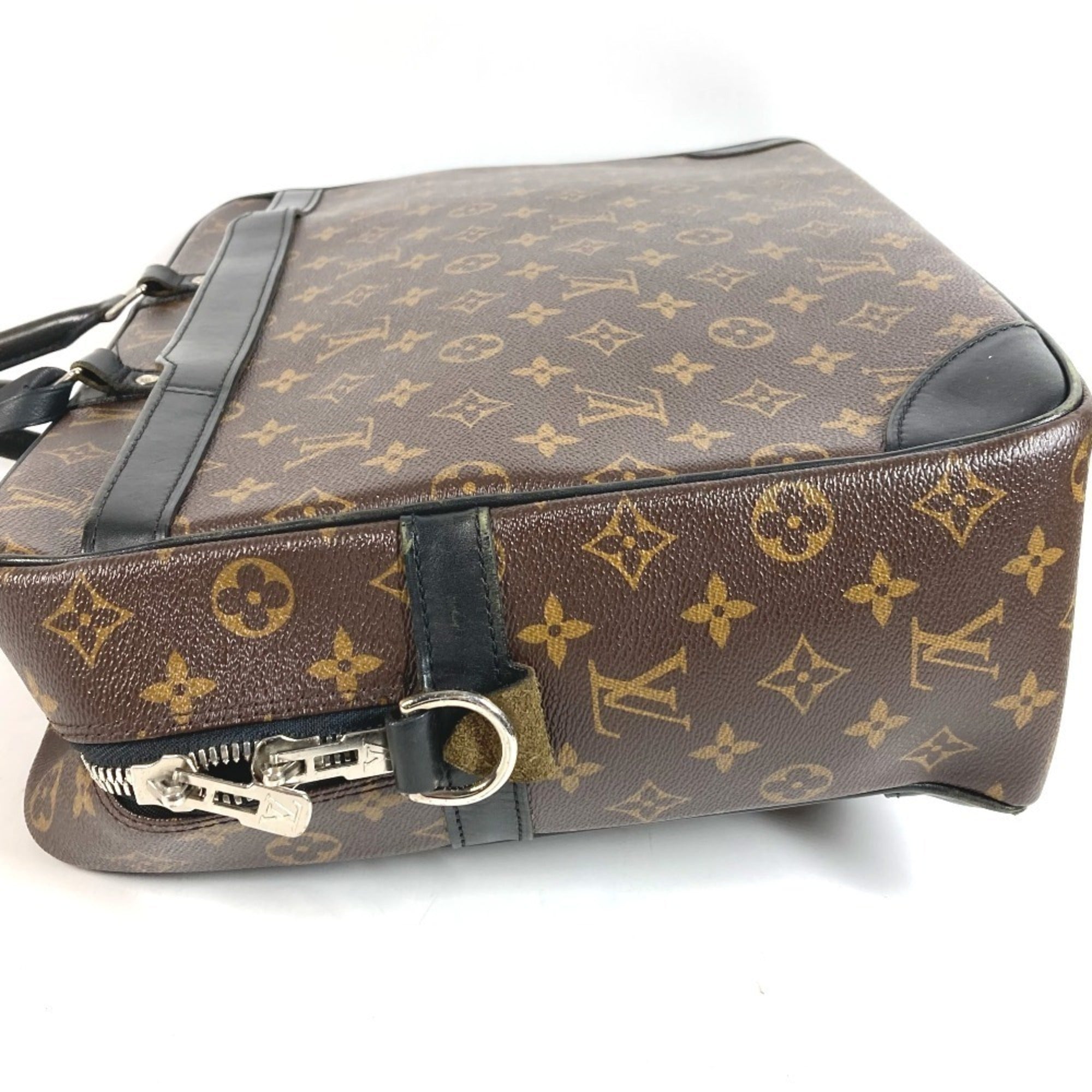 Louis Vuitton Black Brown Monogram Briefcase Handbag (Pre-Owned)