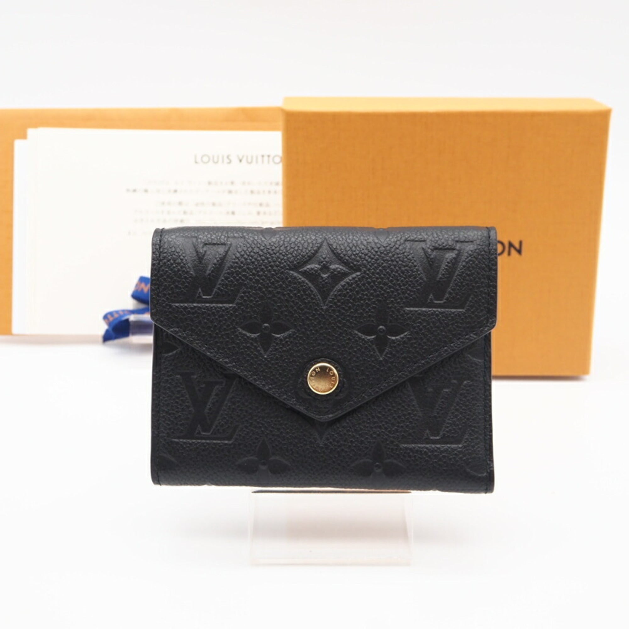 Louis Vuitton Empreinte Black Leather Wallet (Tri-Fold) (Pre-Owned)