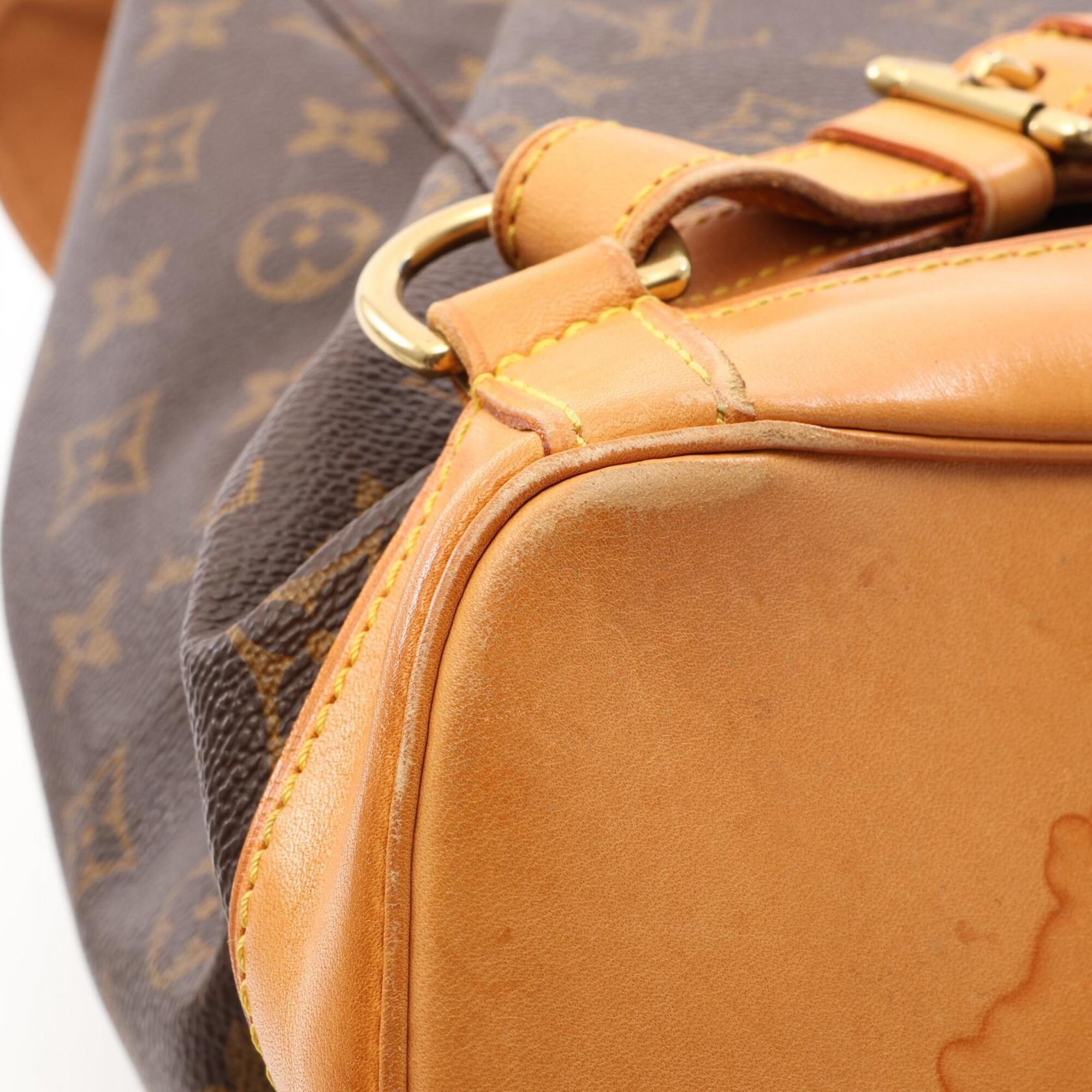 Louis Vuitton Monogram Brown Coated Canvas Leather Backpack (Pre-Owned)