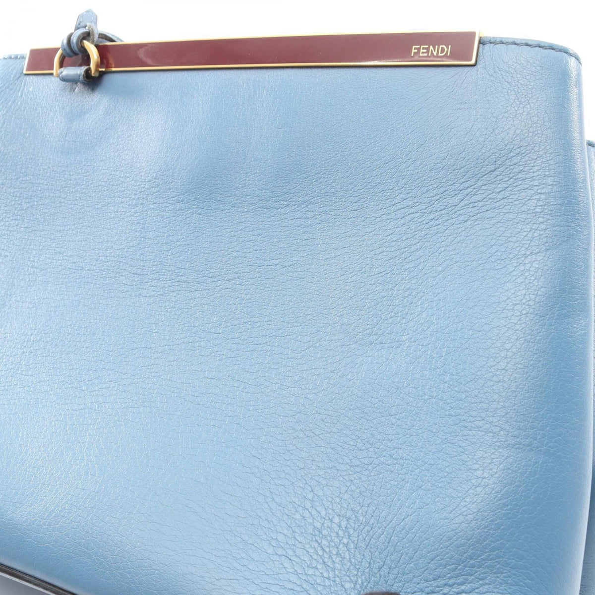 Fendi Blue Bordeaux Leather Handbag (Pre-Owned)
