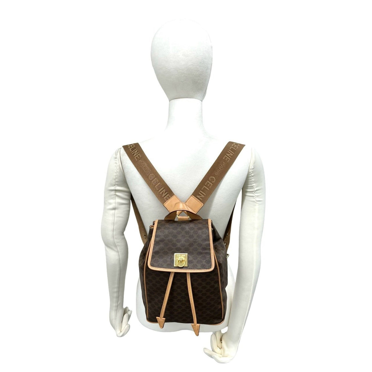 Celine Brown Pvc Leather Backpack (Pre-Owned)