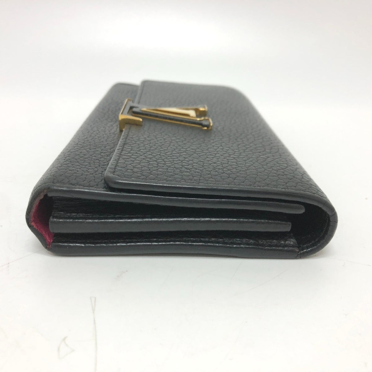 Louis Vuitton Black Leather Long Wallet (Bi-Fold) (Pre-Owned)