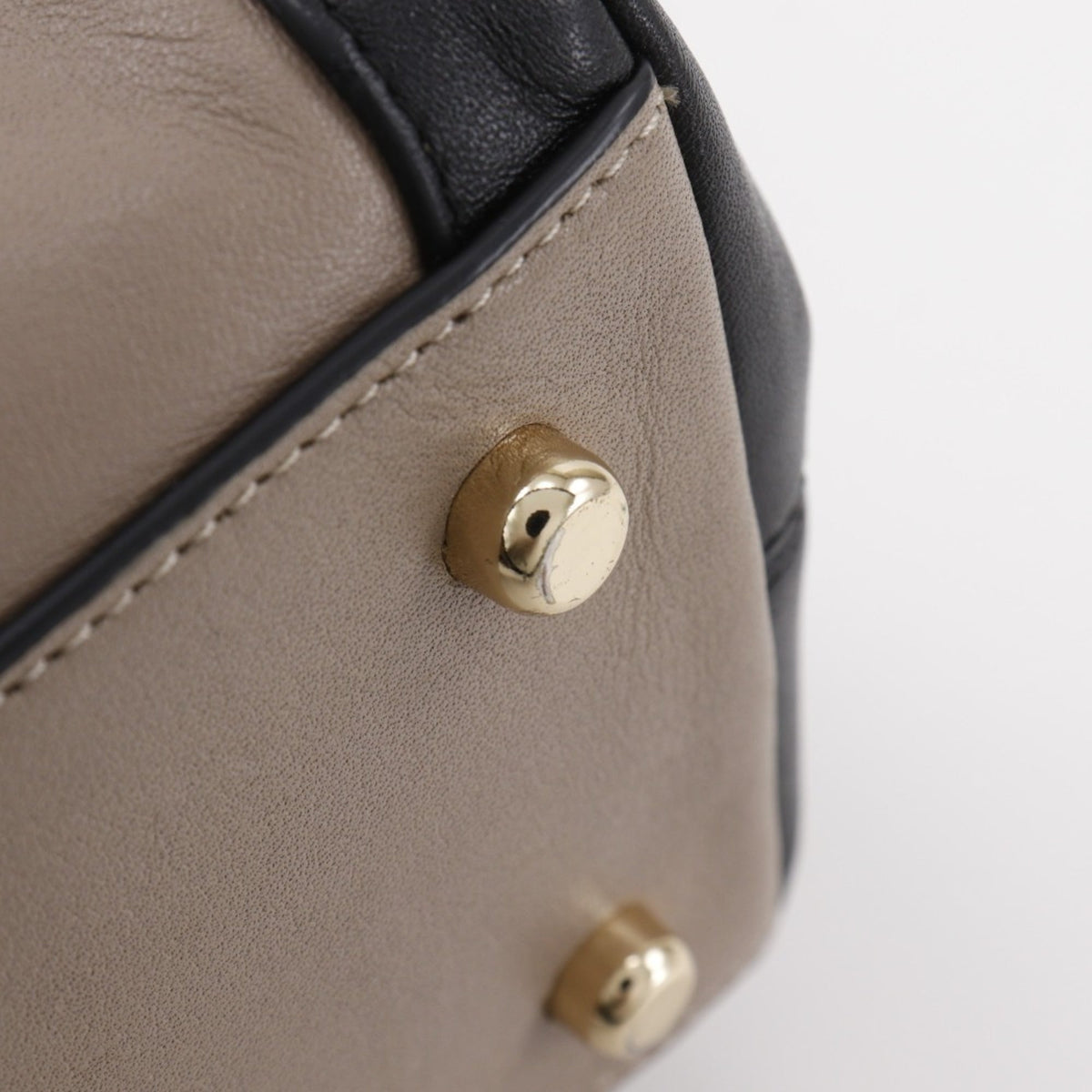 Coach Beige Black Leather Tote Bag (Pre-Owned)