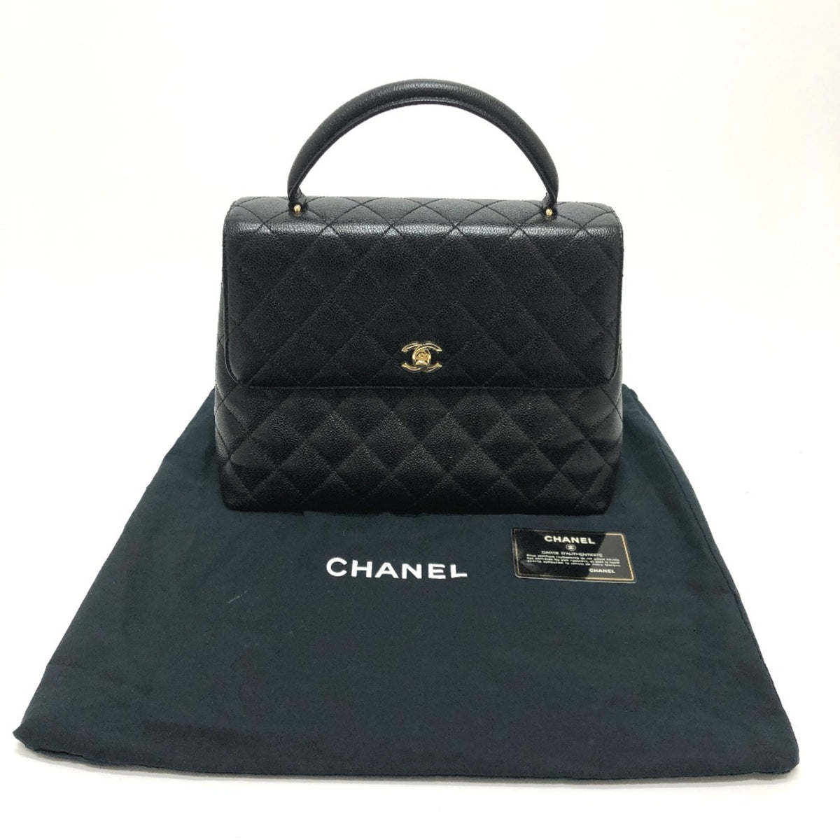 Chanel Black Leather Handbag (Pre-Owned)