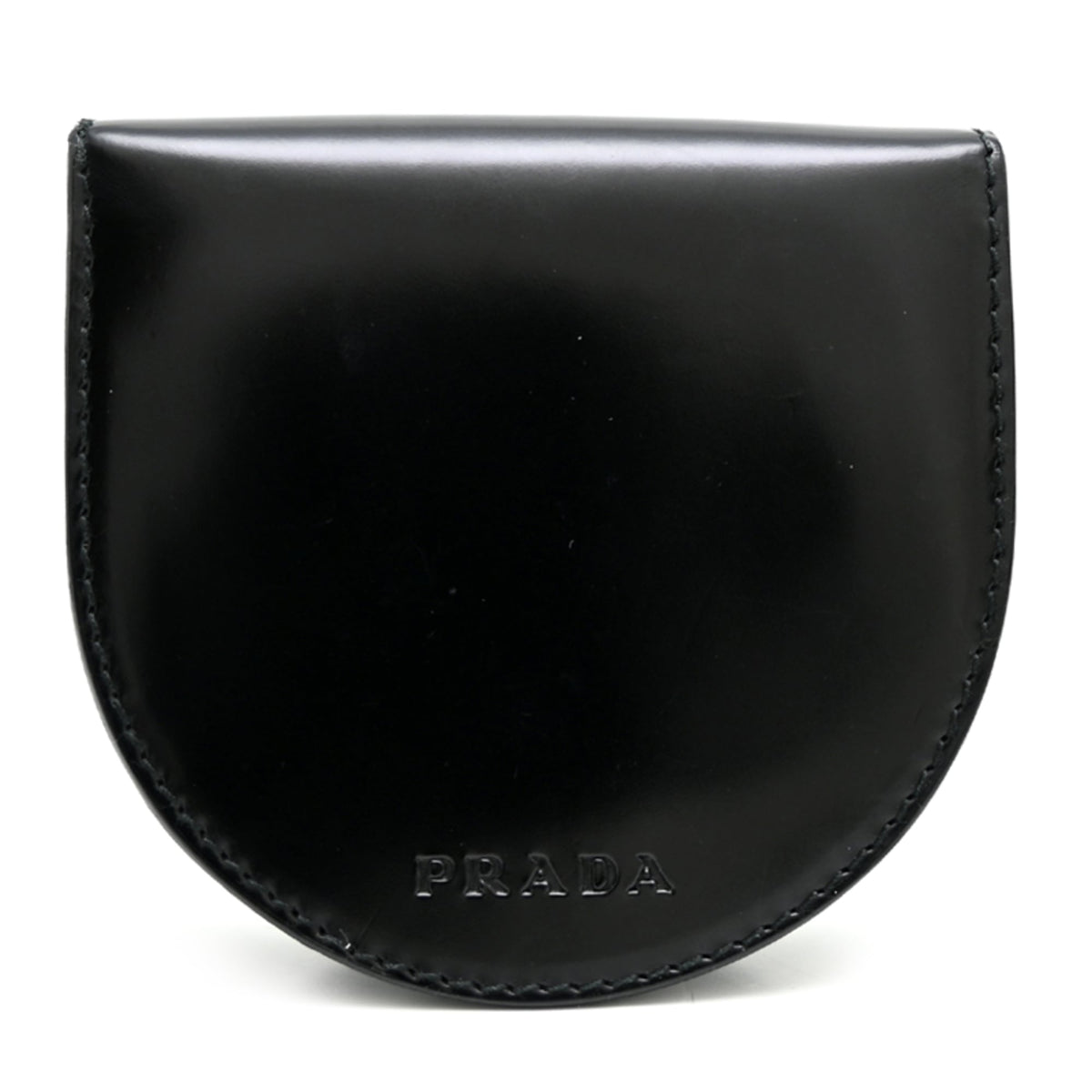 Prada Black Leather Coin Purse/Coin Case (Pre-Owned)