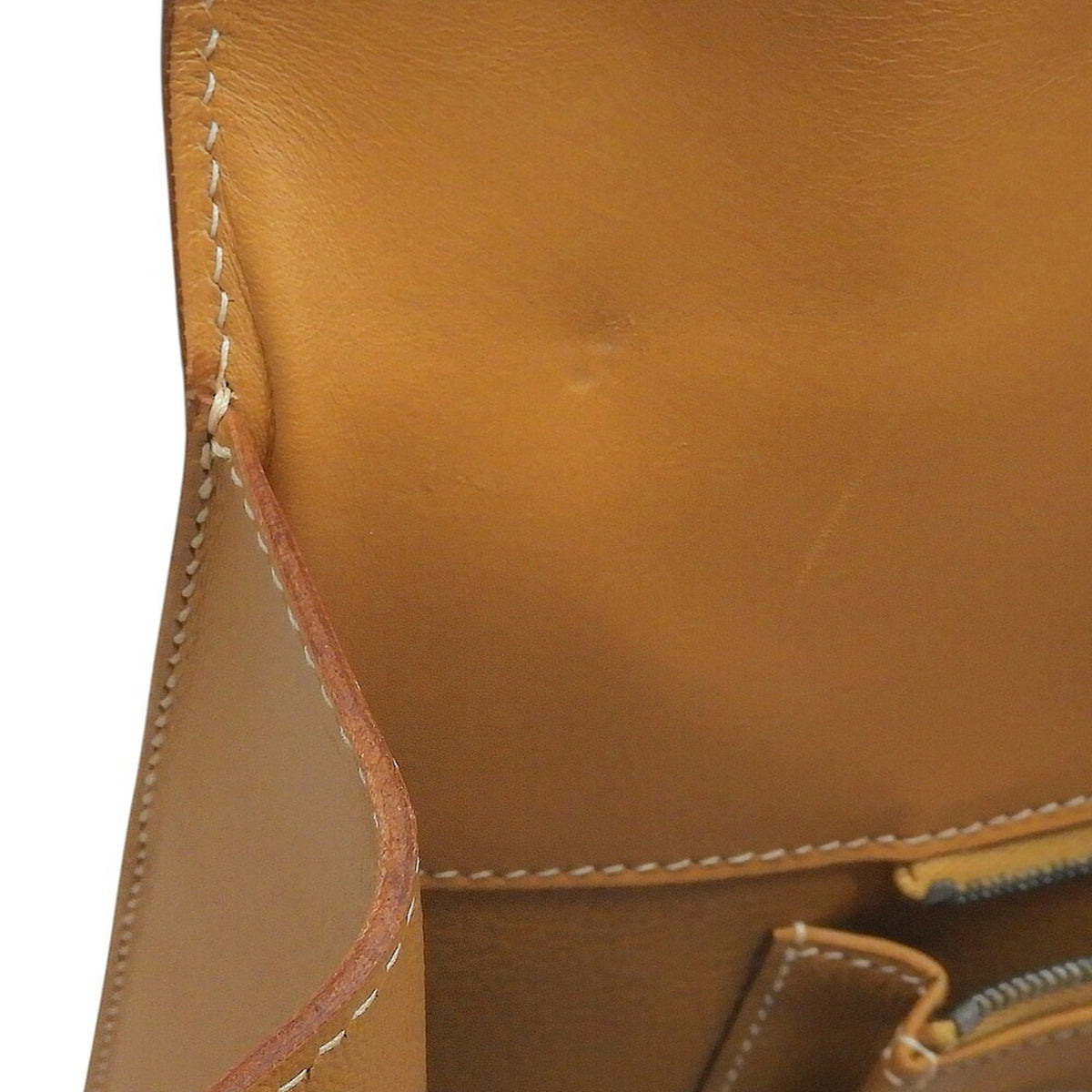 Hermes Brown Natural Chamonix Leather Handbag (Pre-Owned)