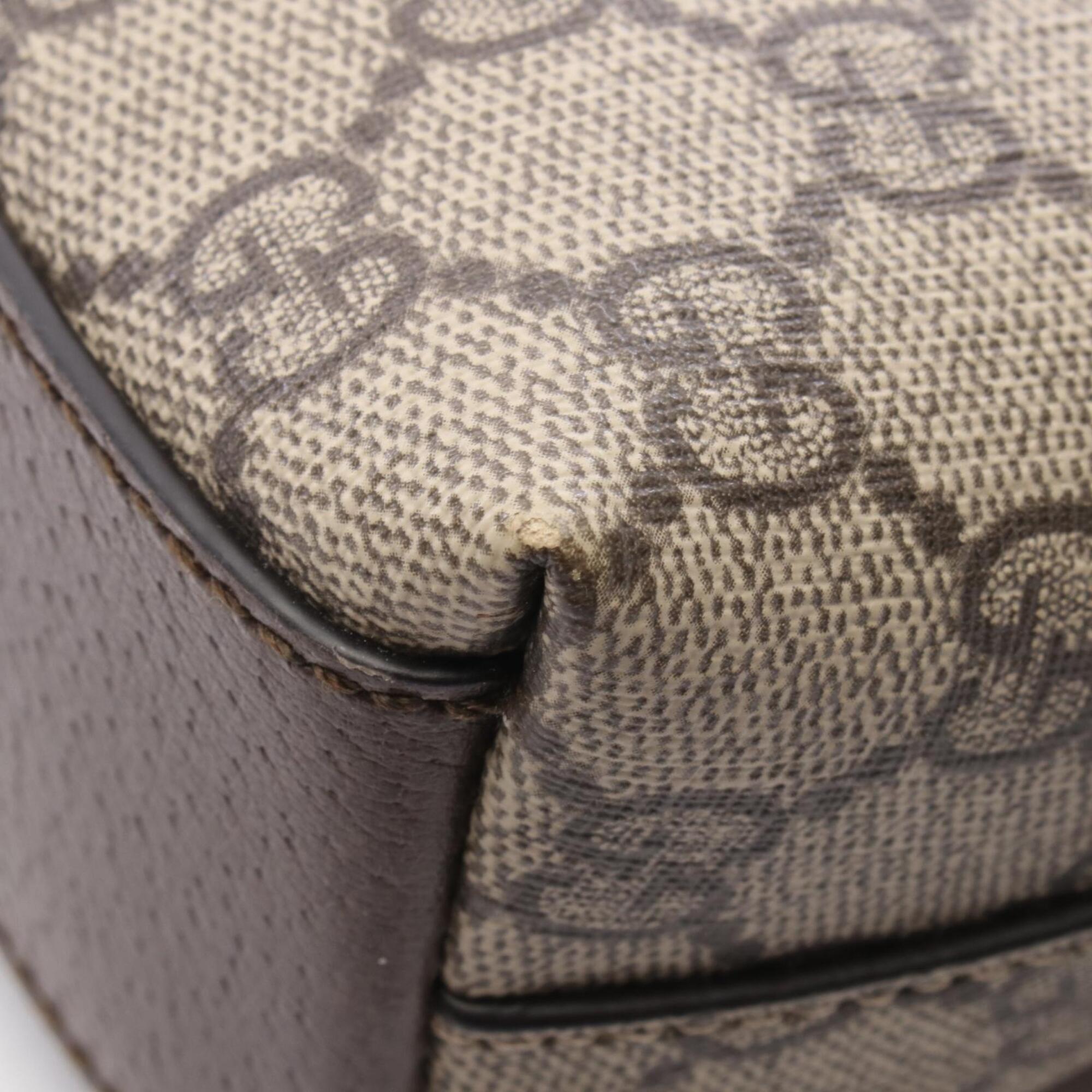 Gucci Beige Brown Multi-Color Gg Supreme Leather Shoulder Bag (Pre-Owned)