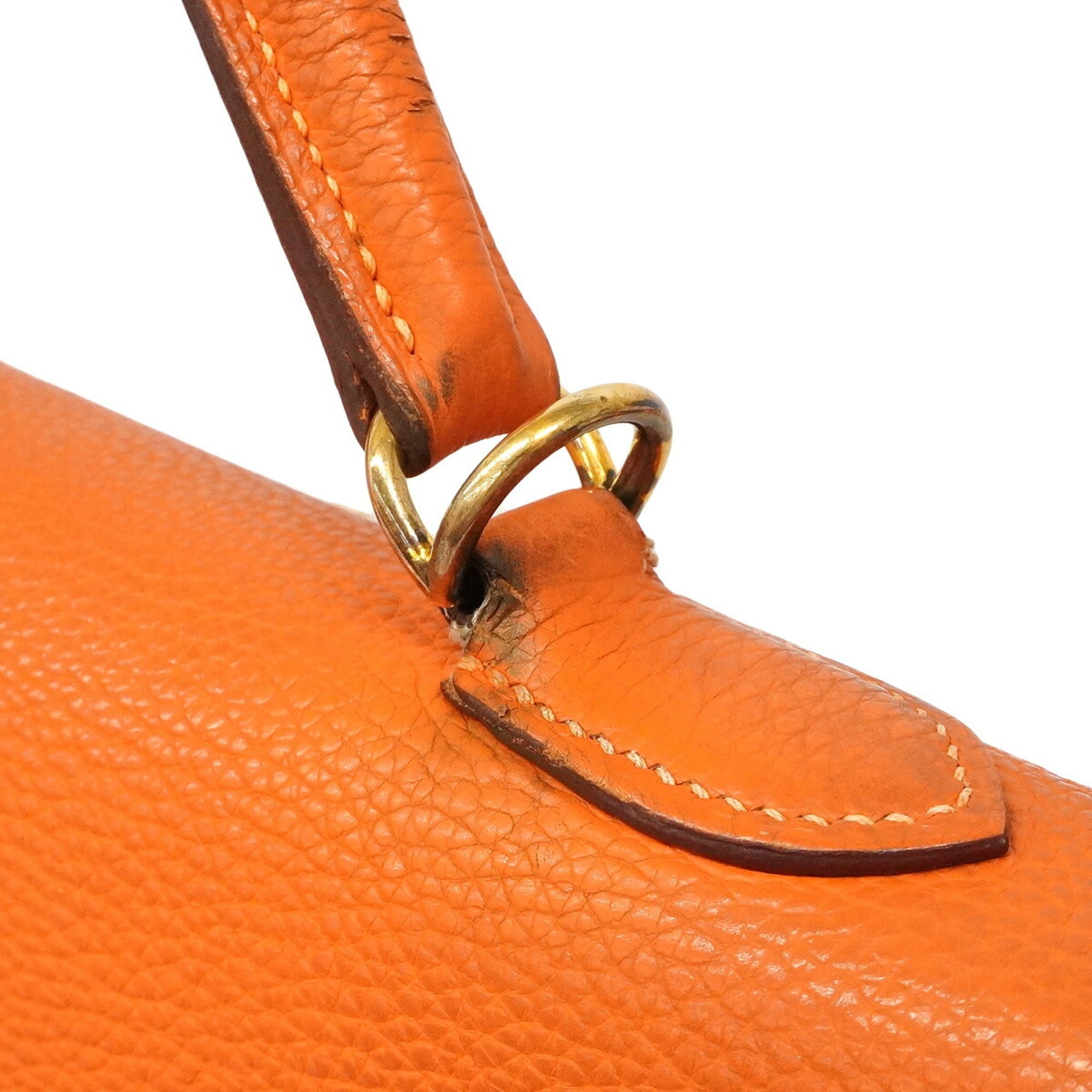 Hermes Orange Togo Leather Handbag (Pre-Owned)