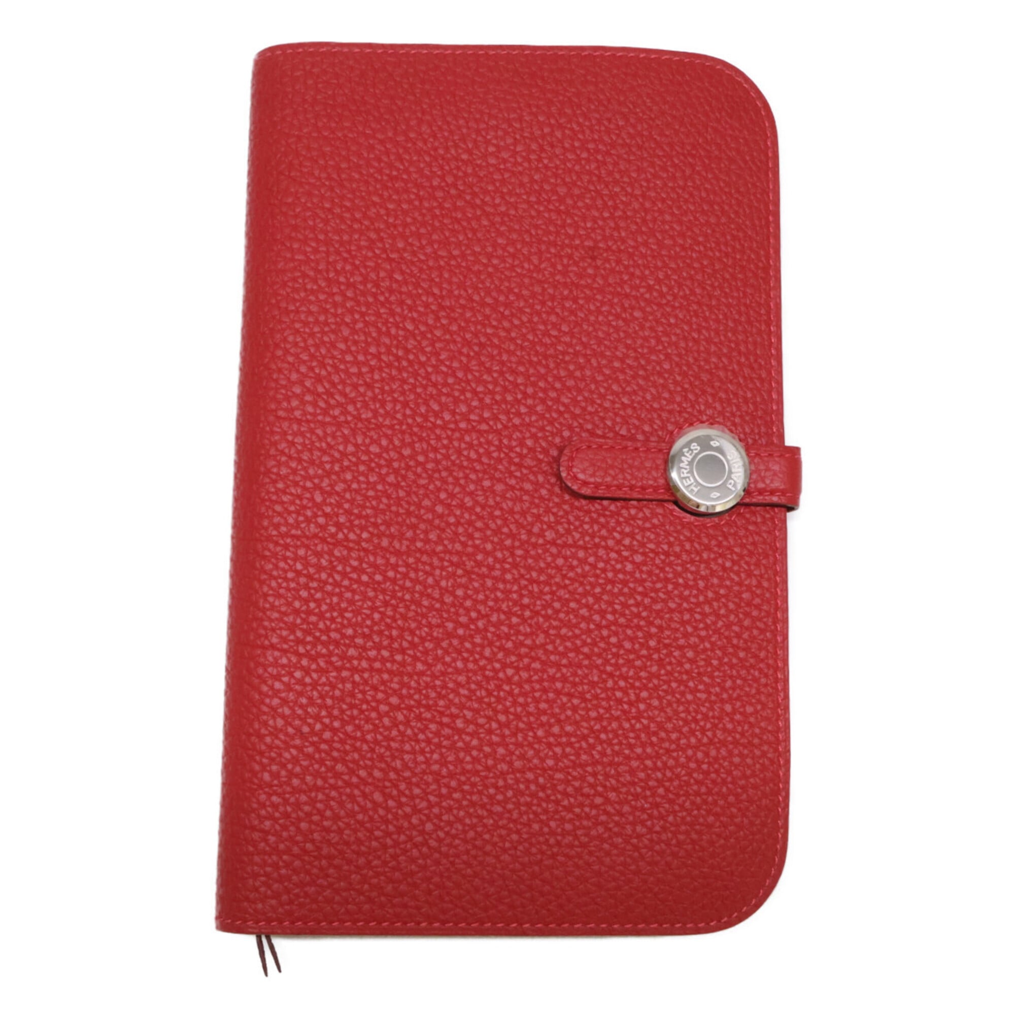 Hermes Vermilion Togo Leather Long Wallet (Bi-Fold) (Pre-Owned)