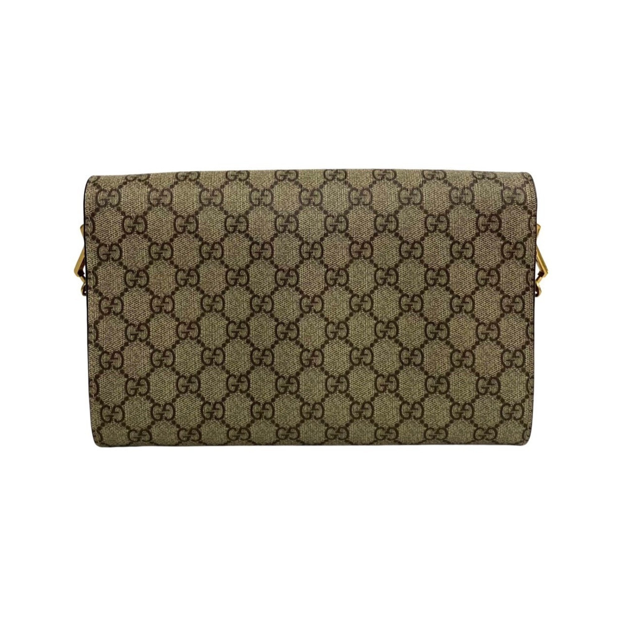 Gucci Brown Gold Pvc Leather Shoulder Bag (Pre-Owned)