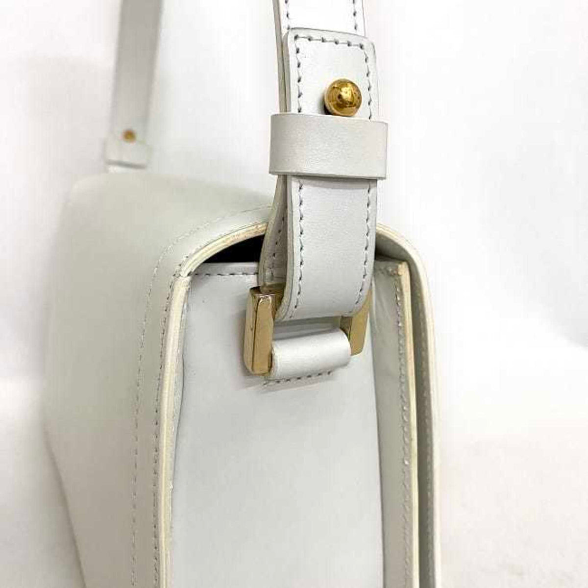 Celine White Leather Handbag Shoulder Bag (Pre-Owned)