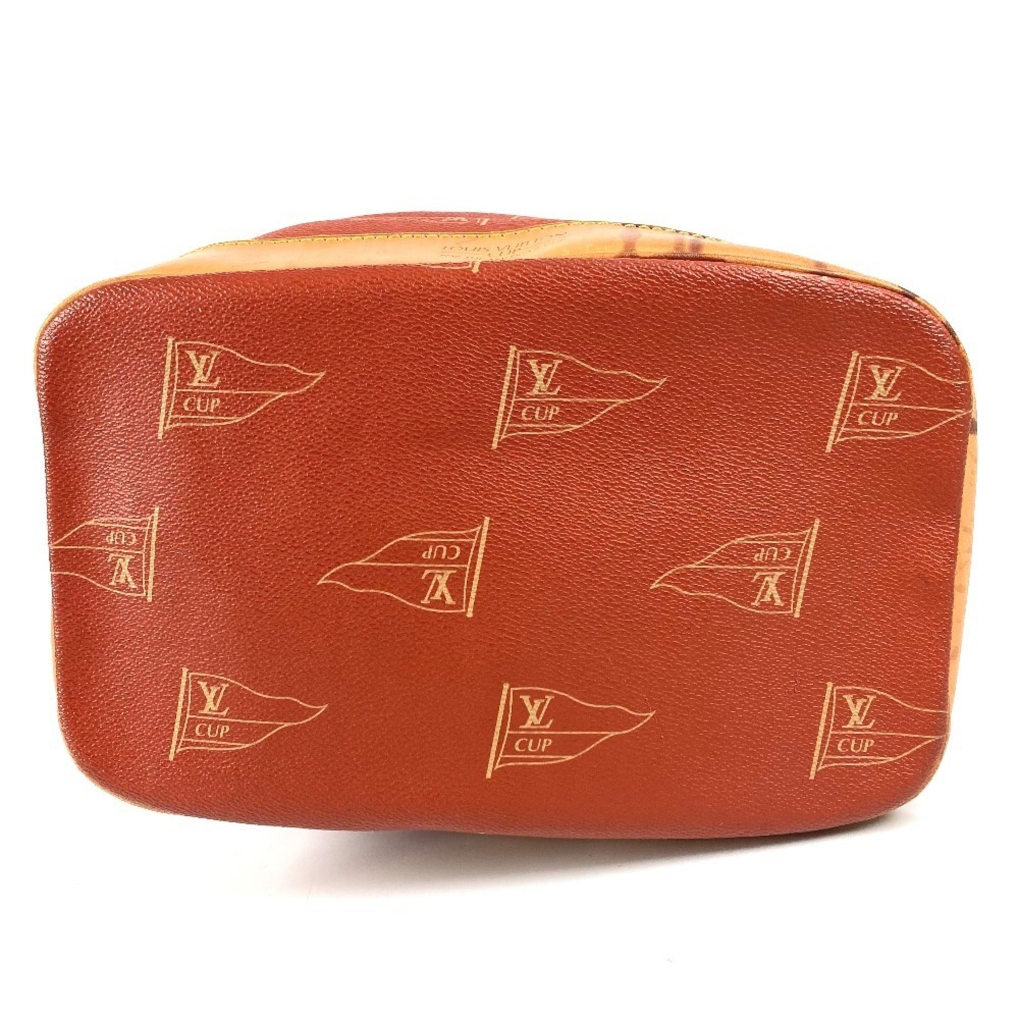 Louis Vuitton Orange Leather Canvas Shoulder Bag (Pre-Owned)