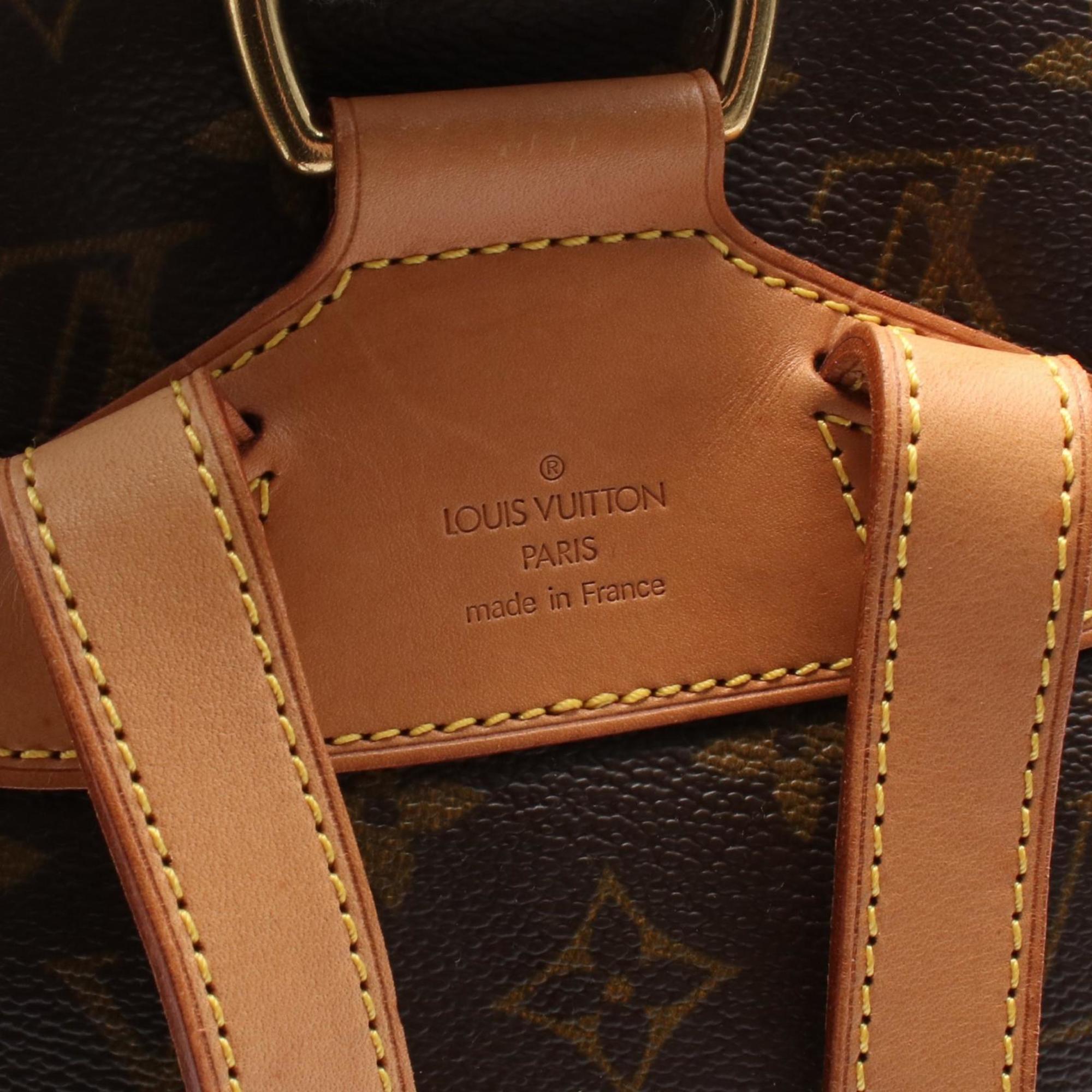 Louis Vuitton Monogram Brown Coated Canvas Leather Backpack (Pre-Owned)