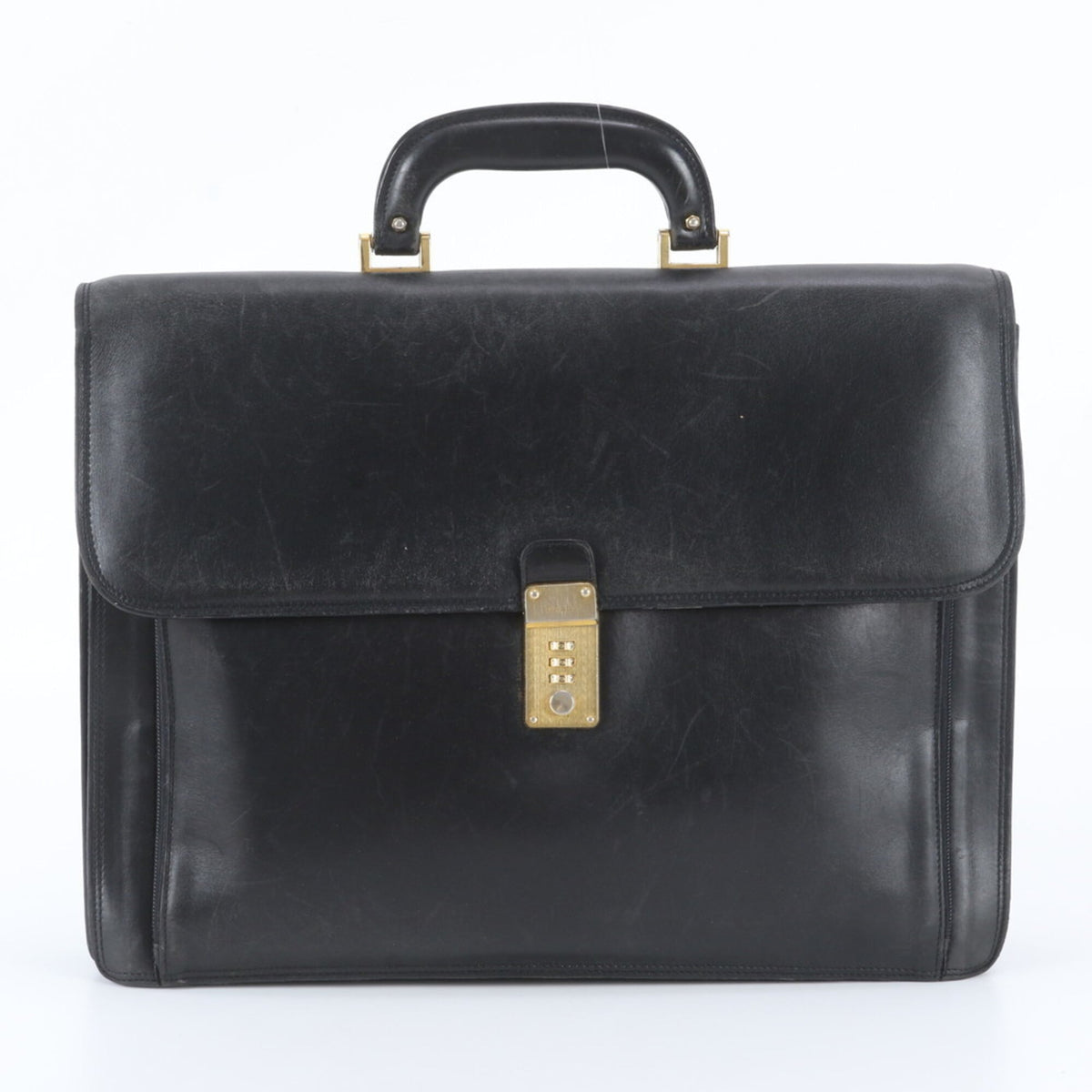 Bally Black Leather Briefcase Tote Bag (Pre-Owned)