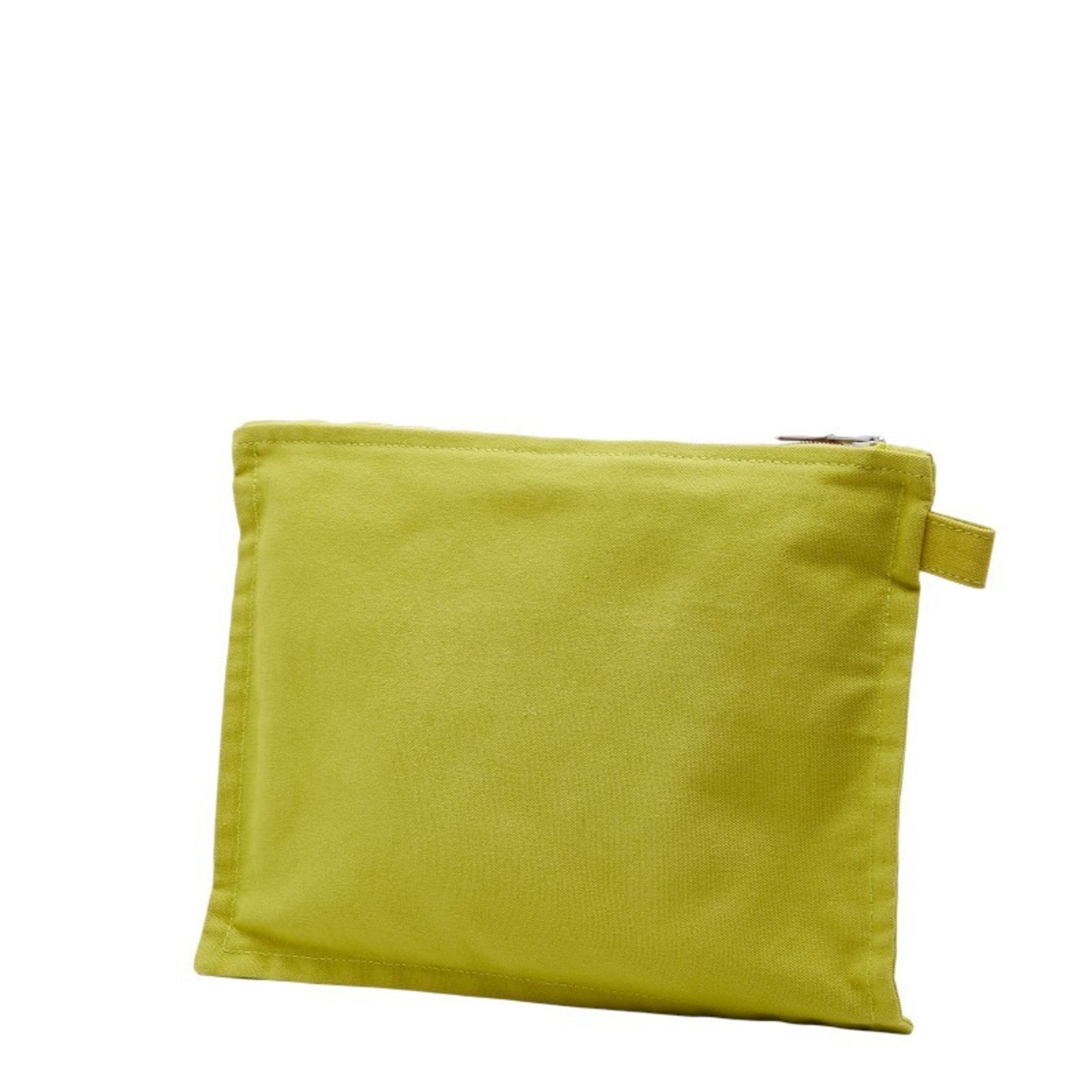 Hermes Green Cotton Pouch (Pre-Owned)