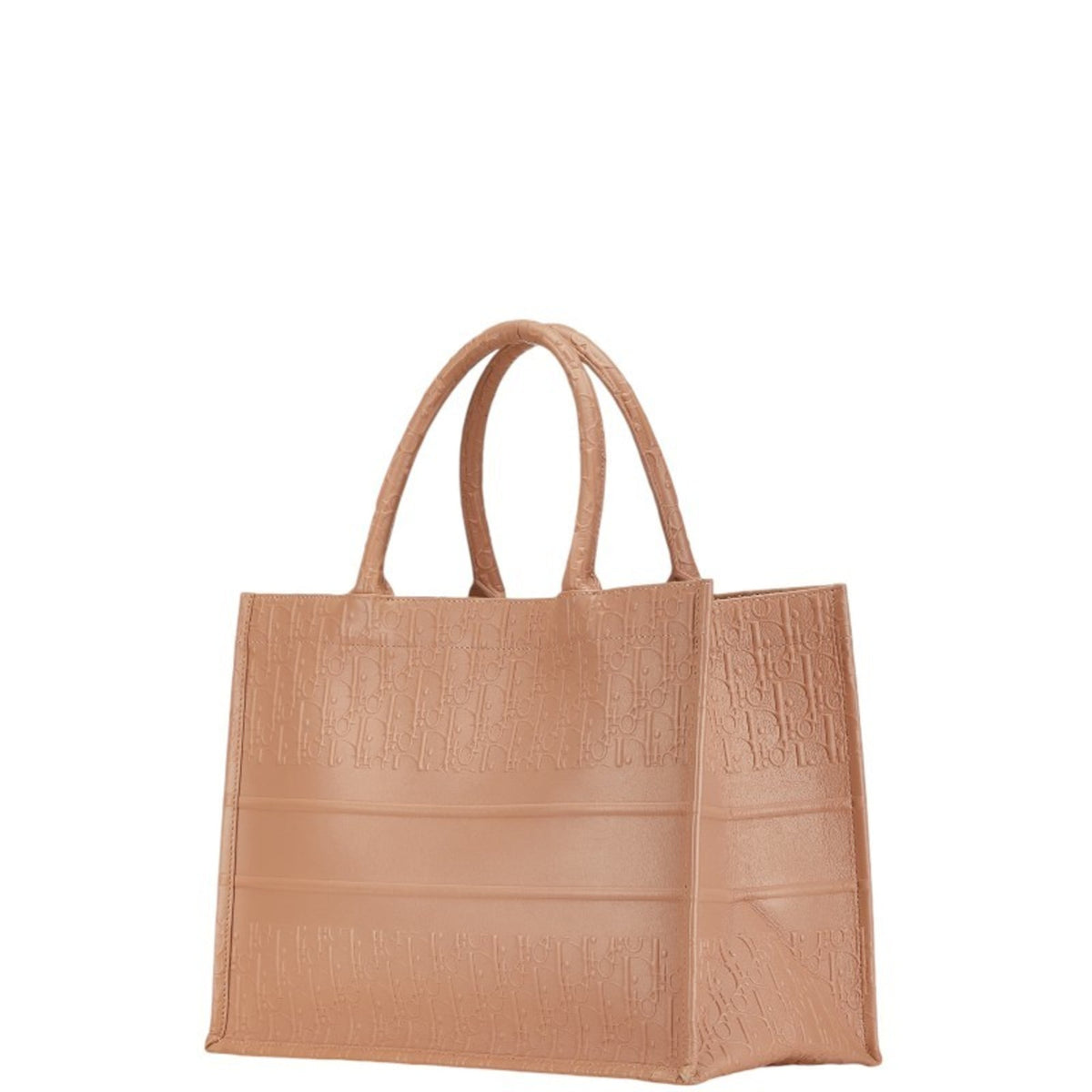 Christian Dior Pink Beige Leather Handbag Tote Bag (Pre-Owned)