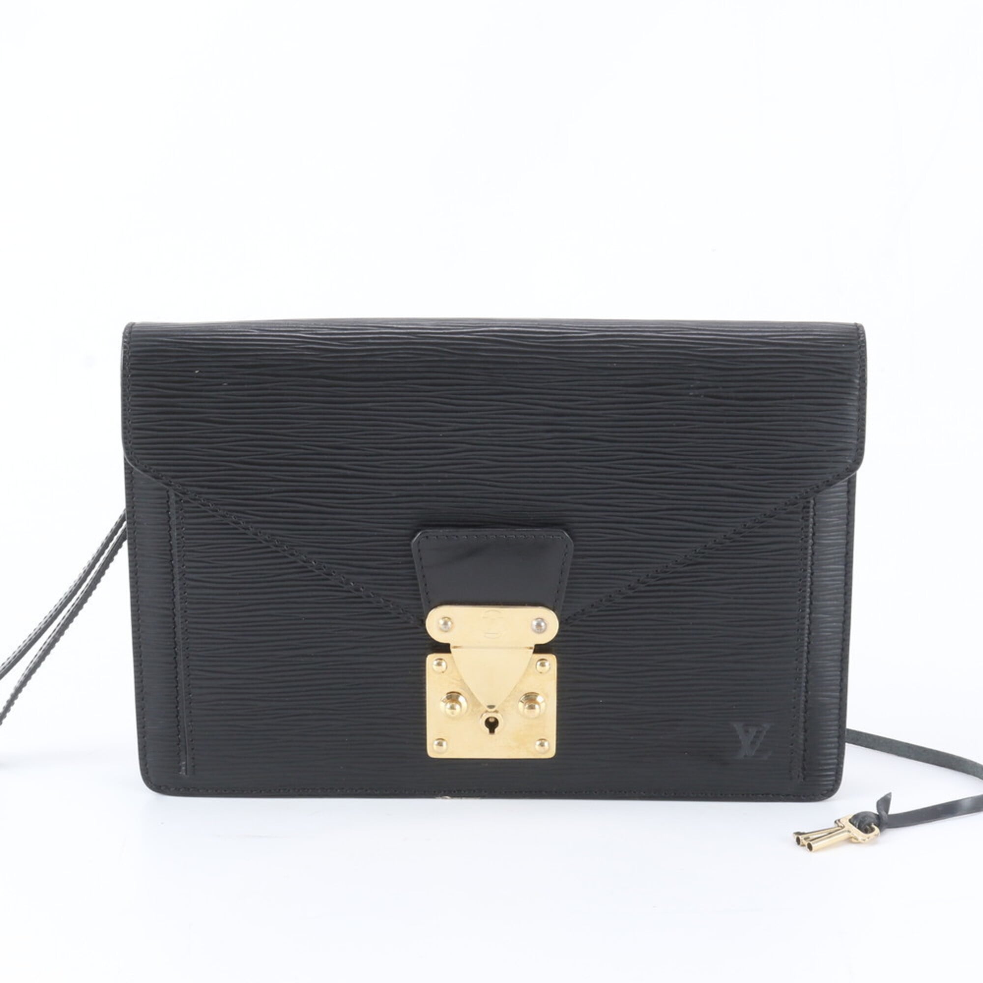 Louis Vuitton Epi Noir Leather Clutch Bag Handbag Pouch (Pre-Owned)
