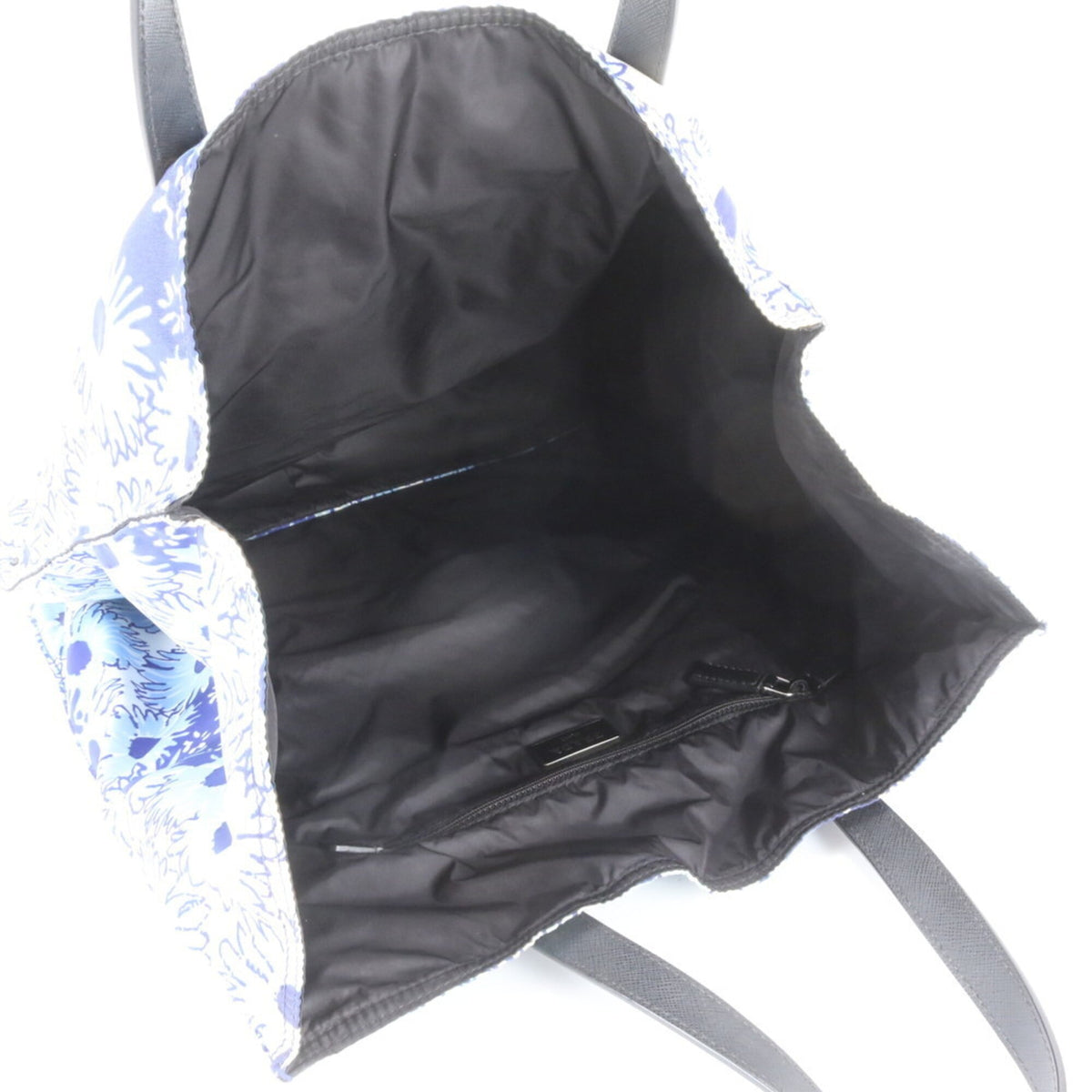 Prada Blue Leather Nylon Tote Bag (Pre-Owned)
